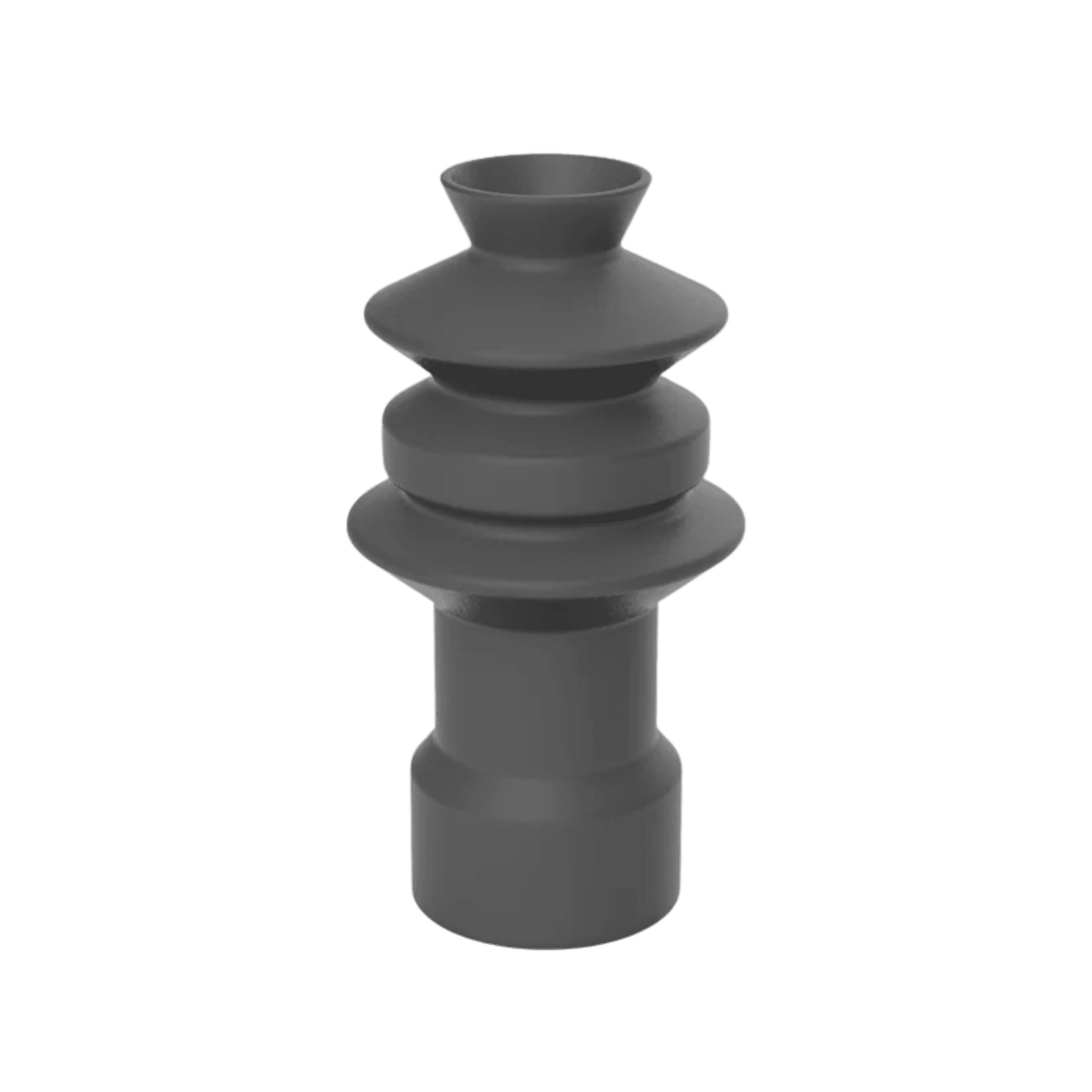 Jarron Totemico Grande Porcelana Negro