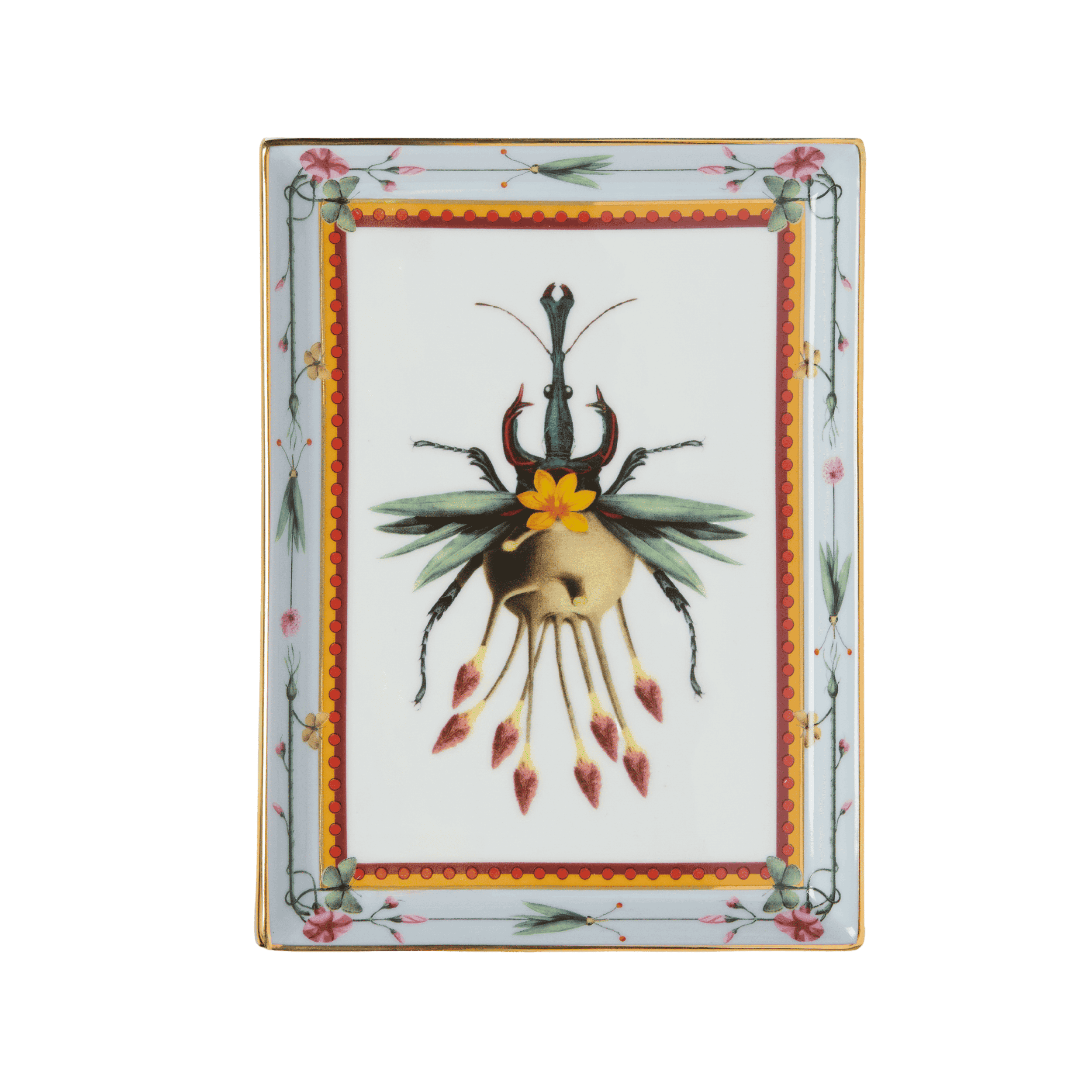 Charola de Porcelana Leafbug Light Blue