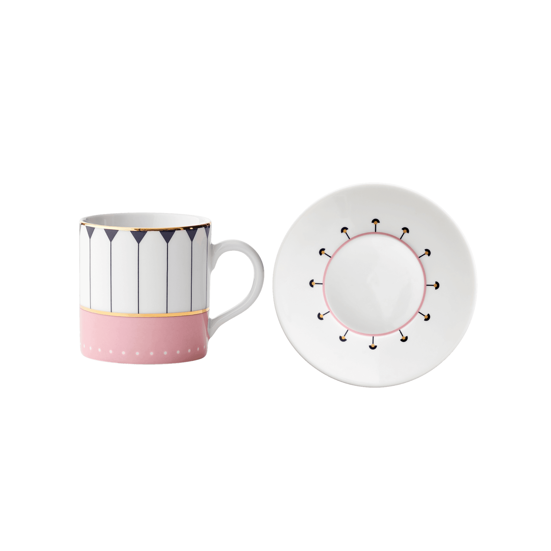 Set de Plato y Taza para Cafe Velvet Morning de Porcelana
