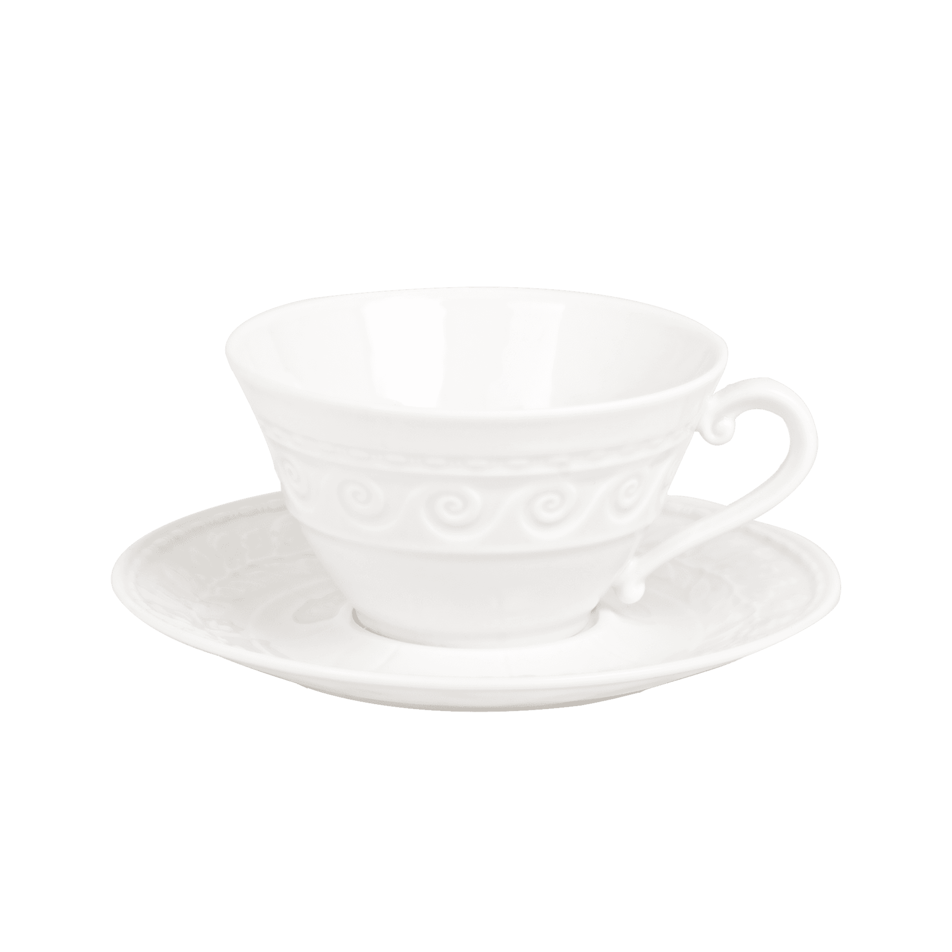 Set Taza y Plato para Te Louvre White