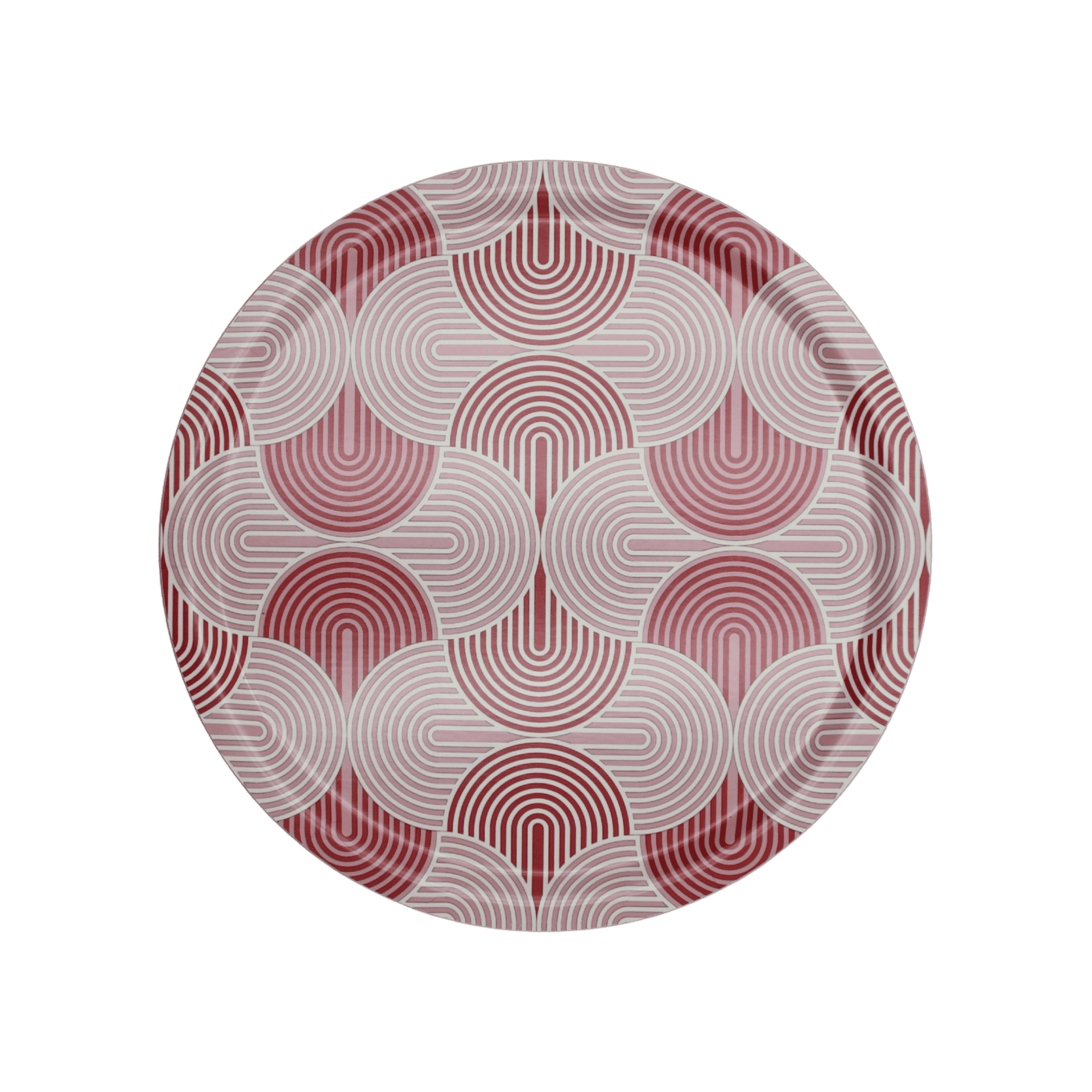 Charola Redonda de Madera Laminada Slinky Rosso