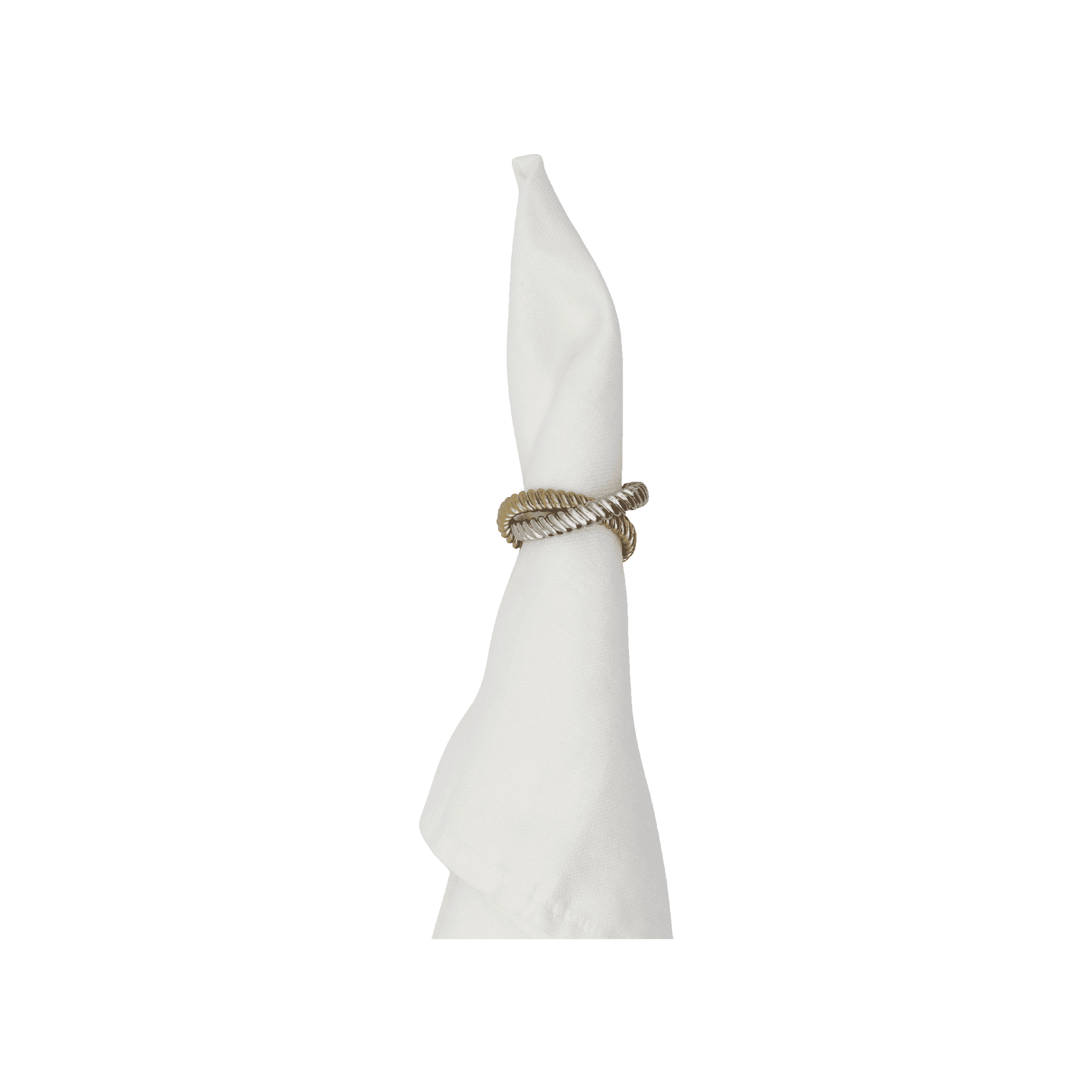 Set de 4 Sujetadores de Servilleta Deco Twist Anillos Platinum