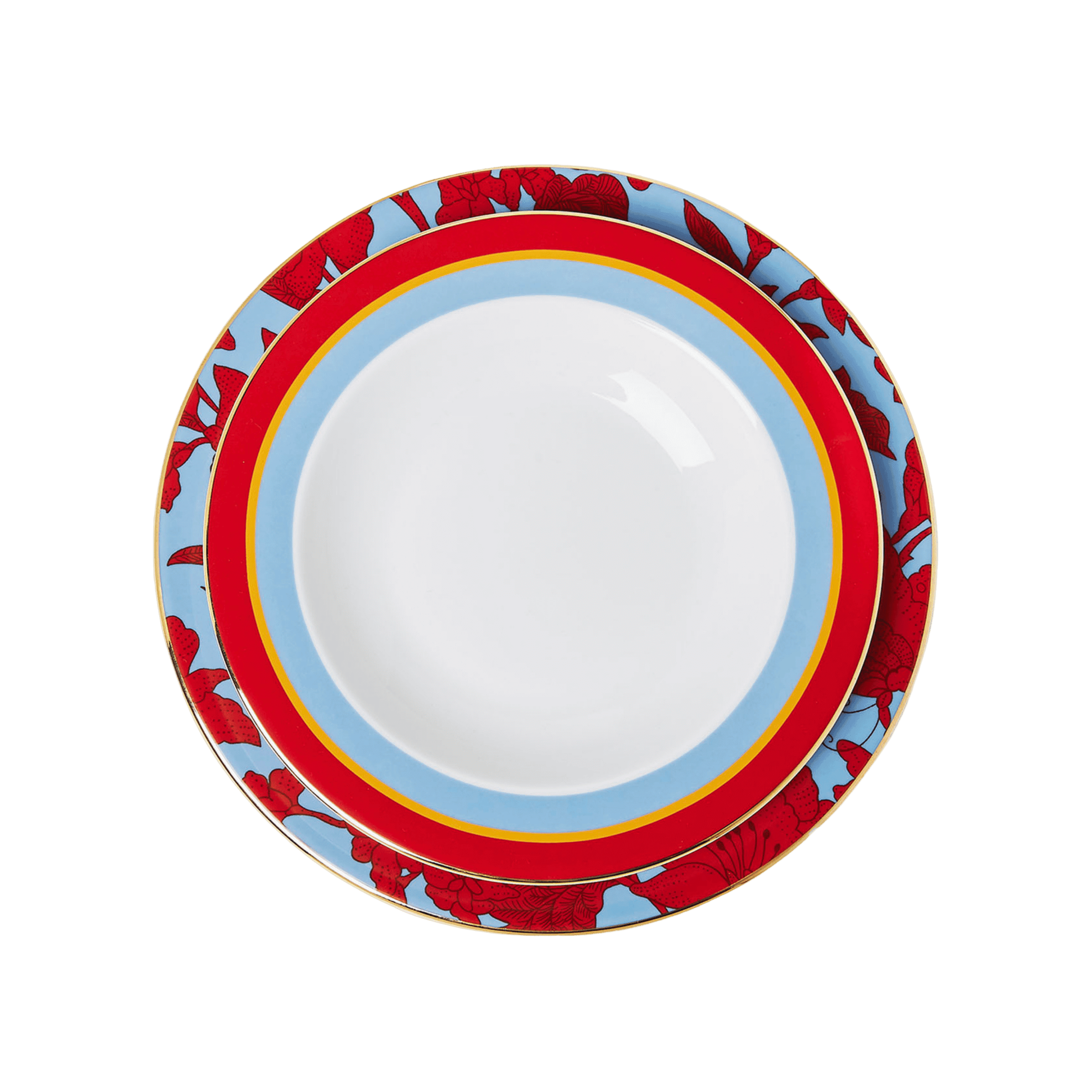 Set de 2 Platos Base y para Sopa de Porcelana Roman Holiday Vino