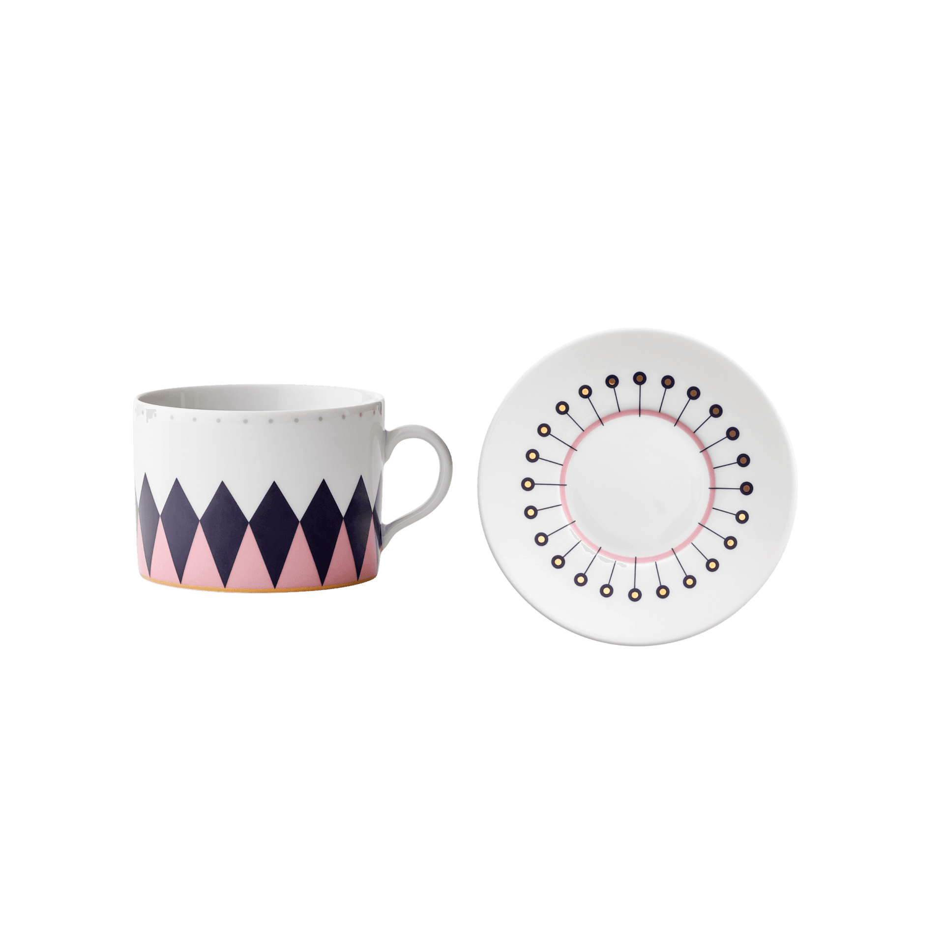 Set de Plato y Taza para Te Liquid Treasure de Porcelana