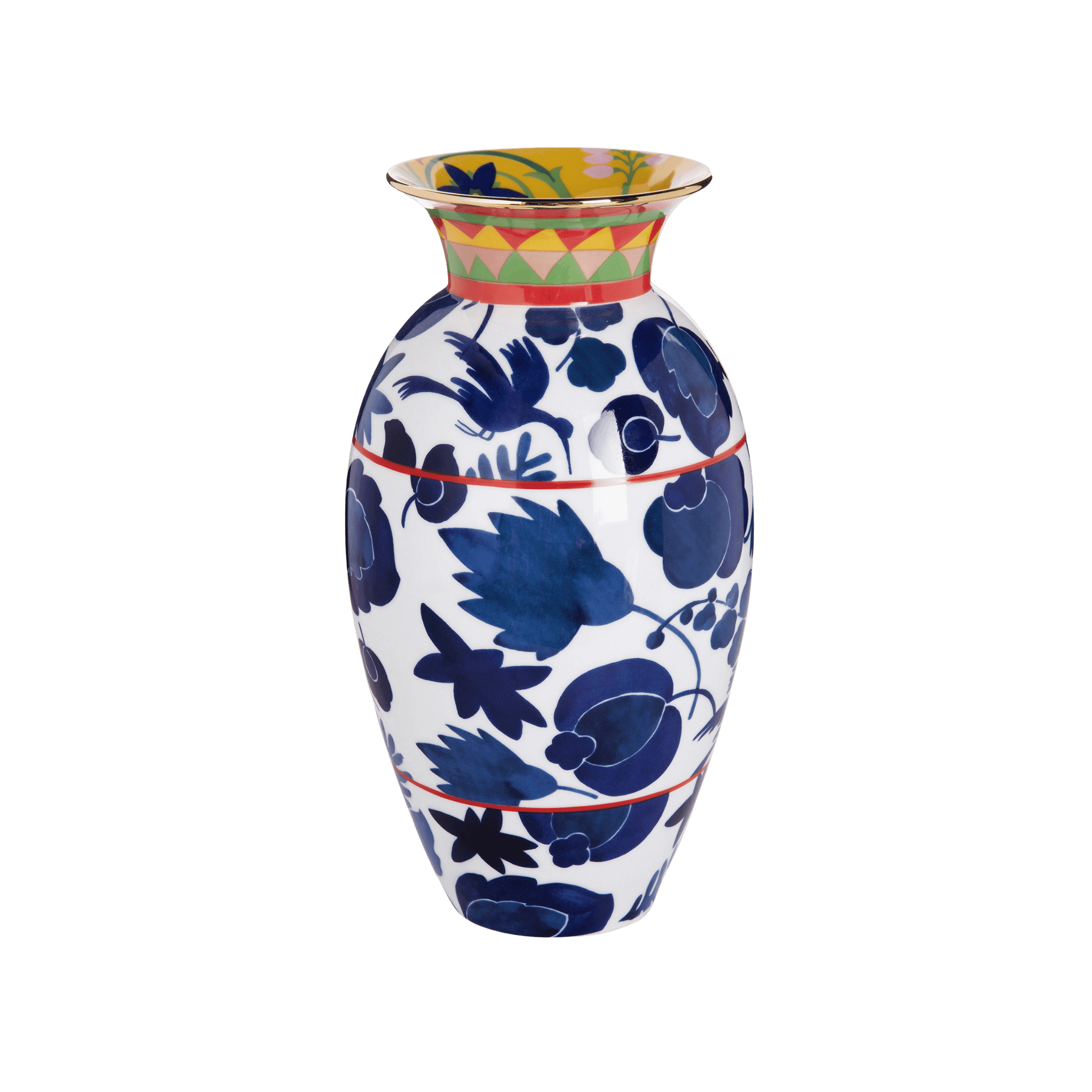 Florero Amphora de Porcelana Wildbird Blu