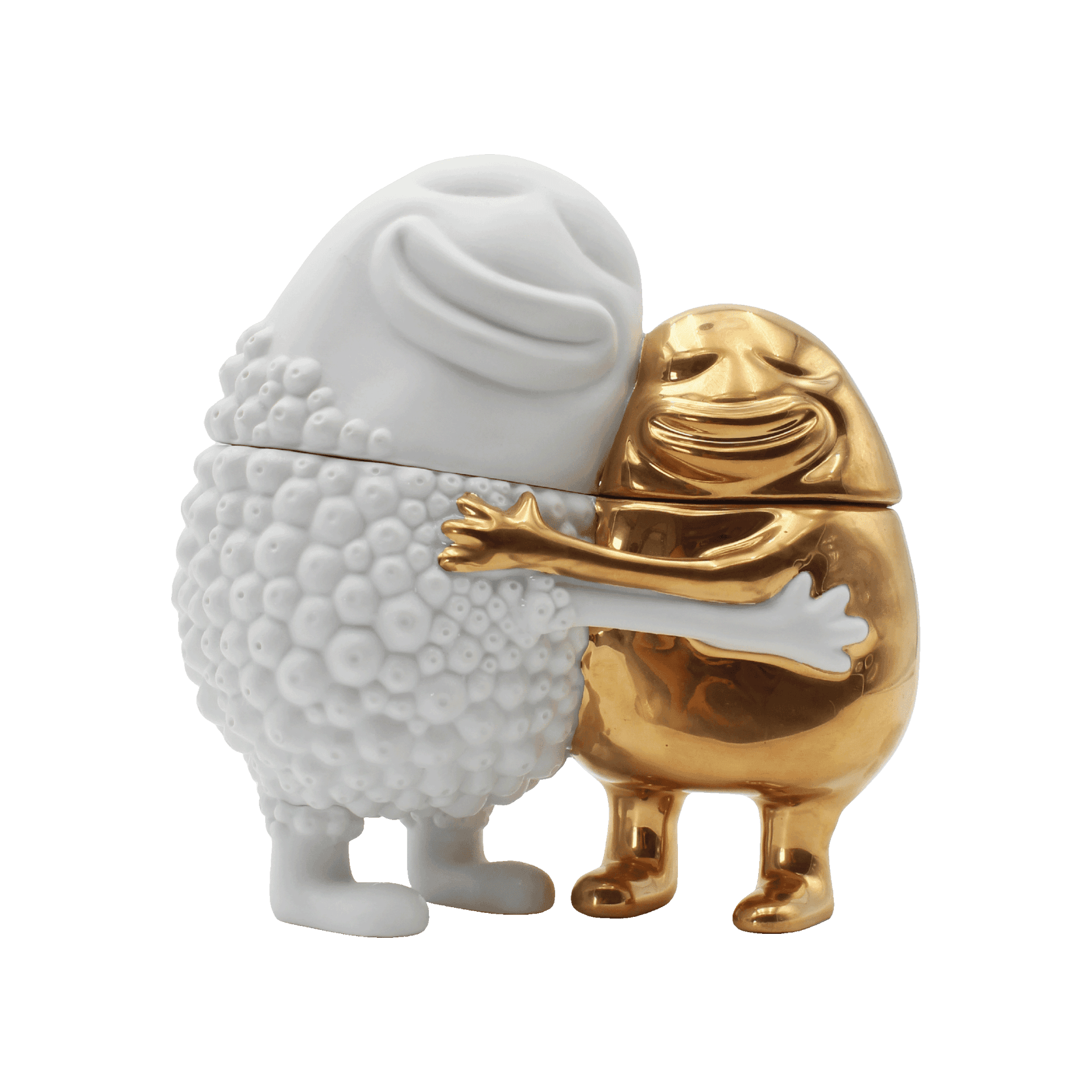 Figura Haas Blanco y Dorado Abrazados