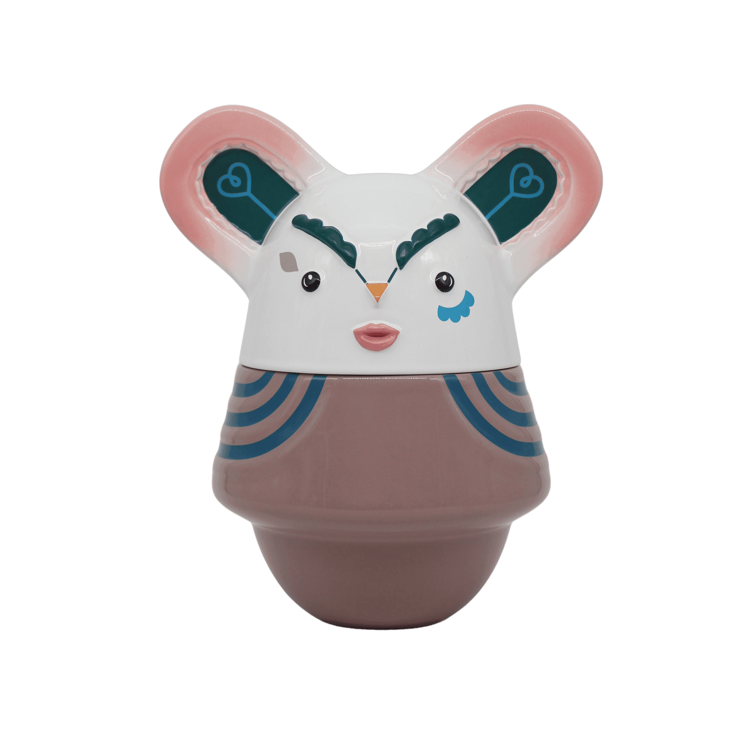 Spirit Of Seeds Pink Chic Base Glossy White Top And Baby Rose Ears