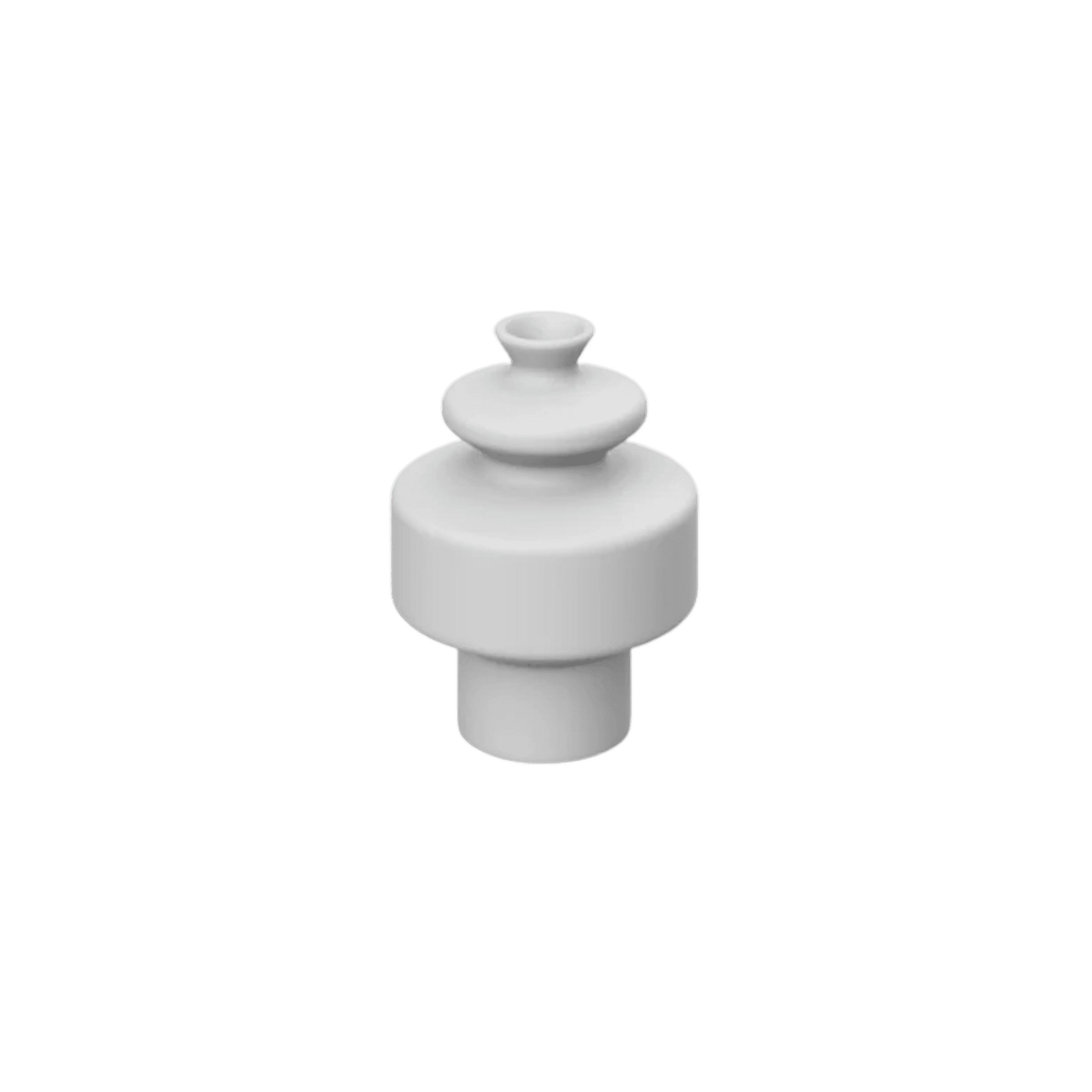 Jarron Totemico Pequeño Porcelana Blanco
