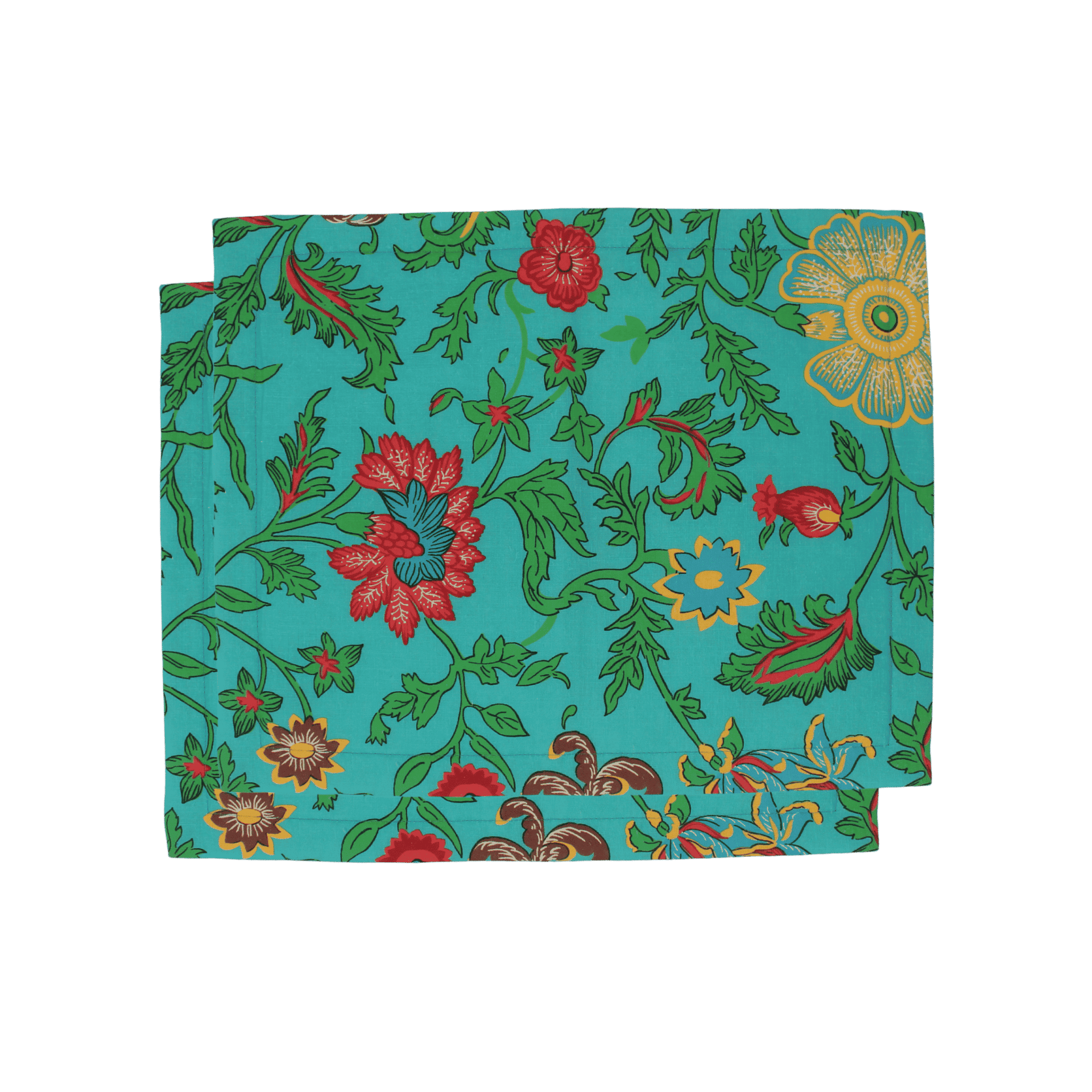 Set de 2 Manteles de Lino 35 X 45 Dragon Flower Turquesa