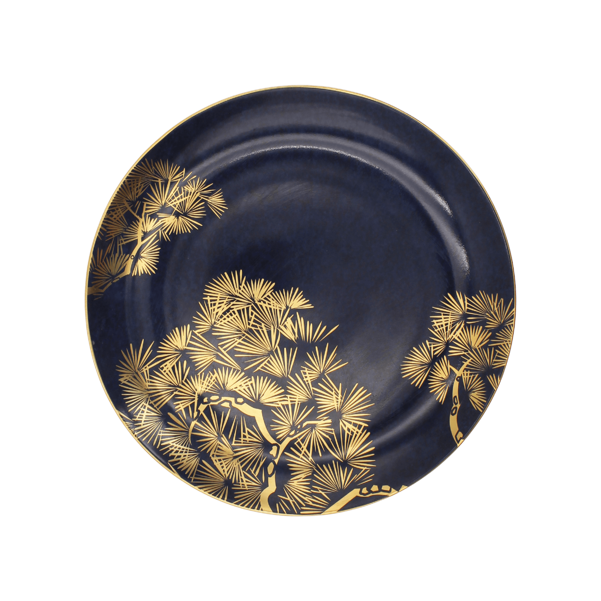 Set de 4 Platos para Postre Zen Bonsai Azul y Dorado