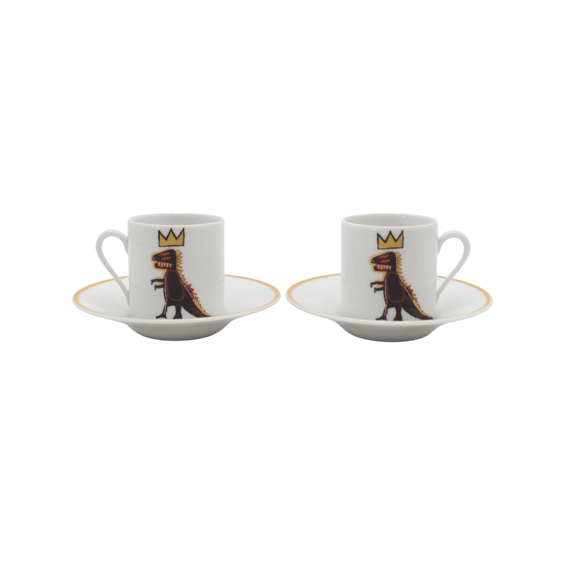 Set de 2 Tazas y 2 Platos para Expresso Basquiat Dragon