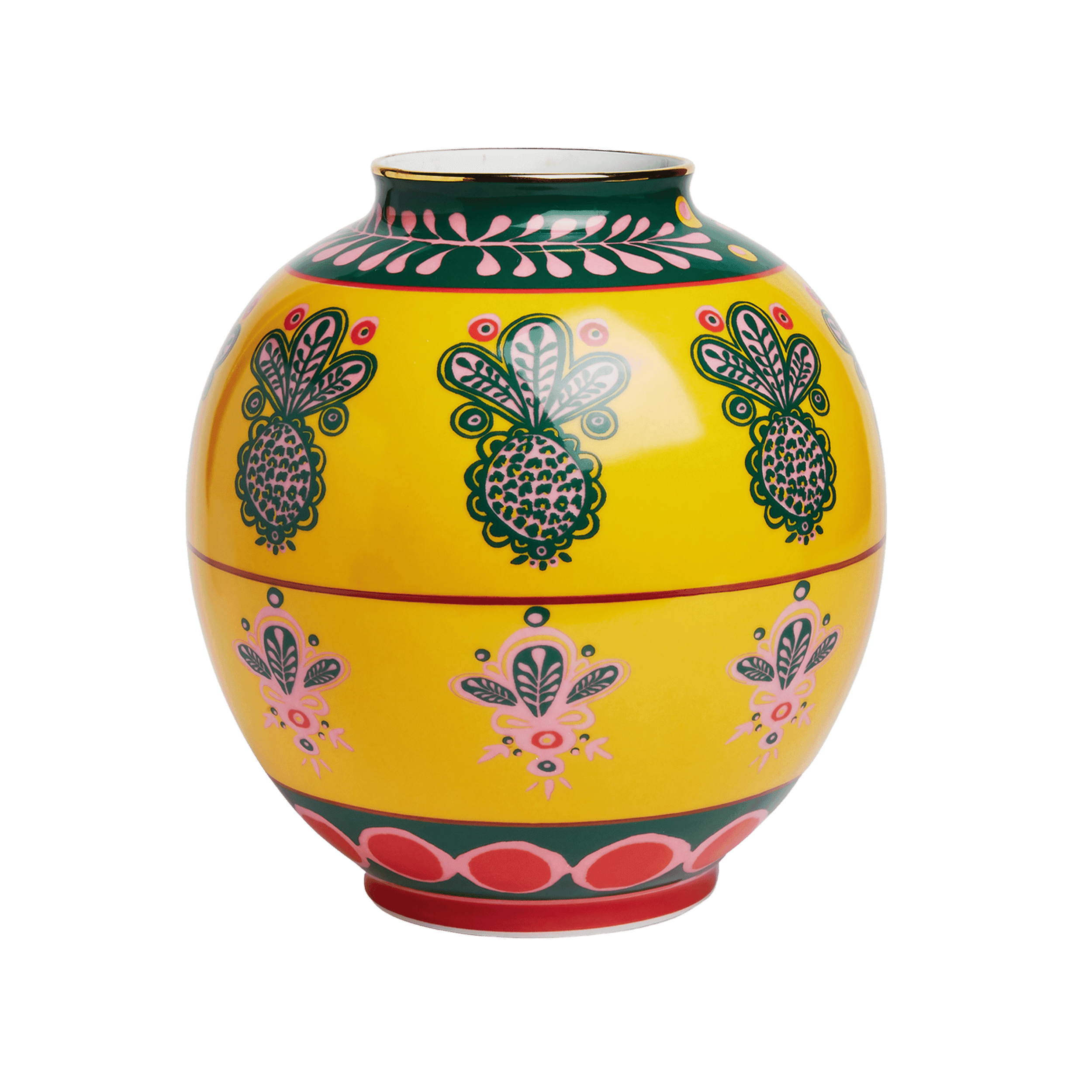 Florero de Porcelana Big Bubble Pineapple Giallo Xl