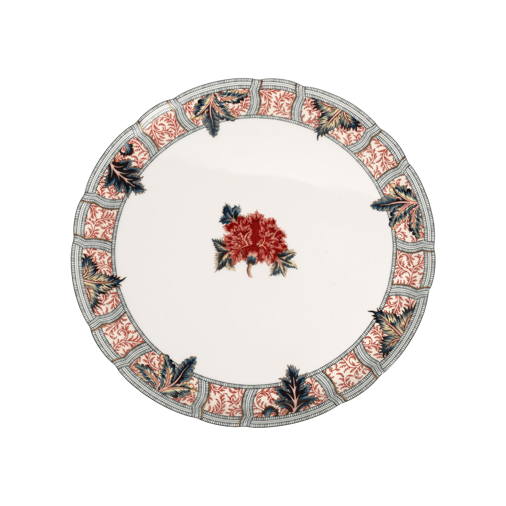 Plato Redondo de Servicio de Porcelana Braquenie