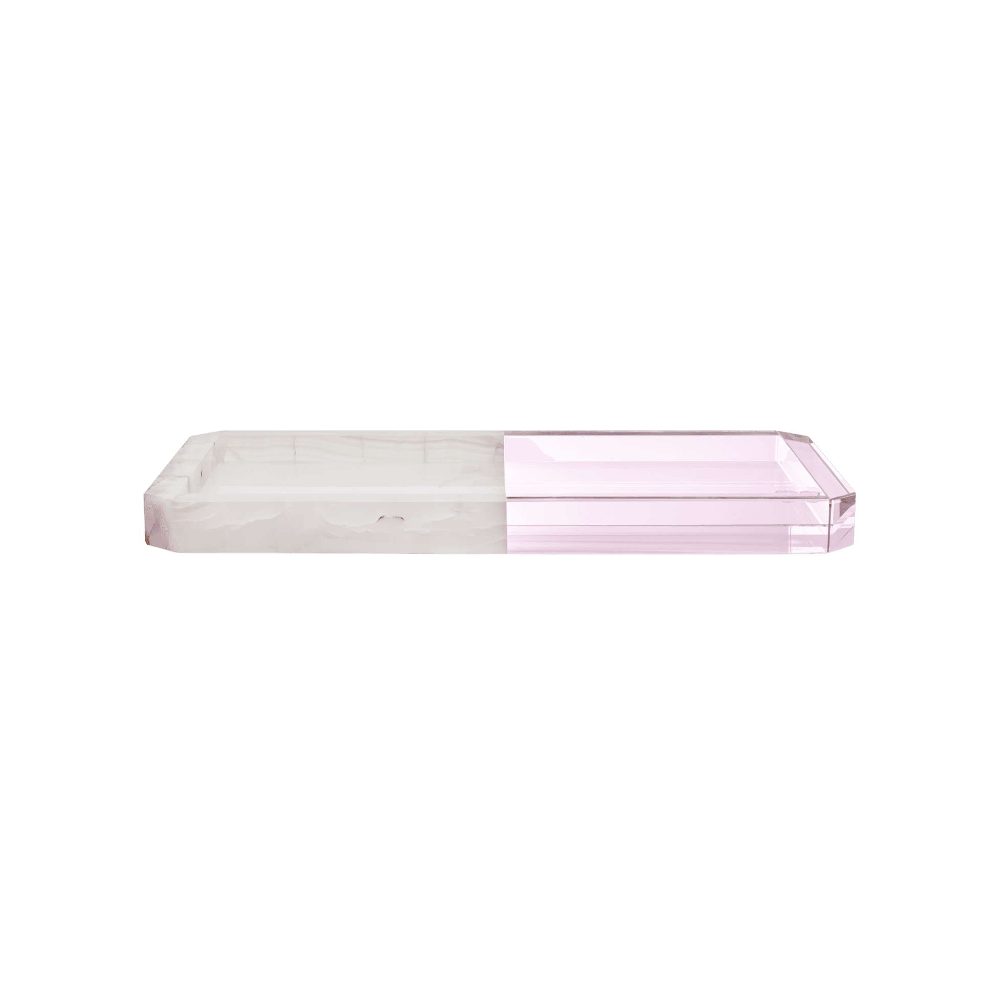 Charola Pequeña Mad Rosa Transparente y Onyx