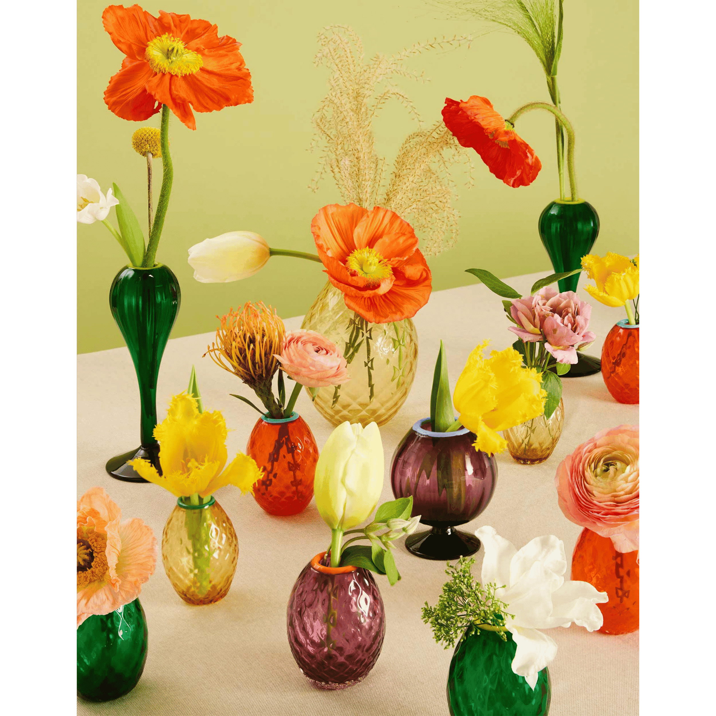 Set de 4 Floreros Murano Baby Eggs Rosa Rojo Naranja y Verde