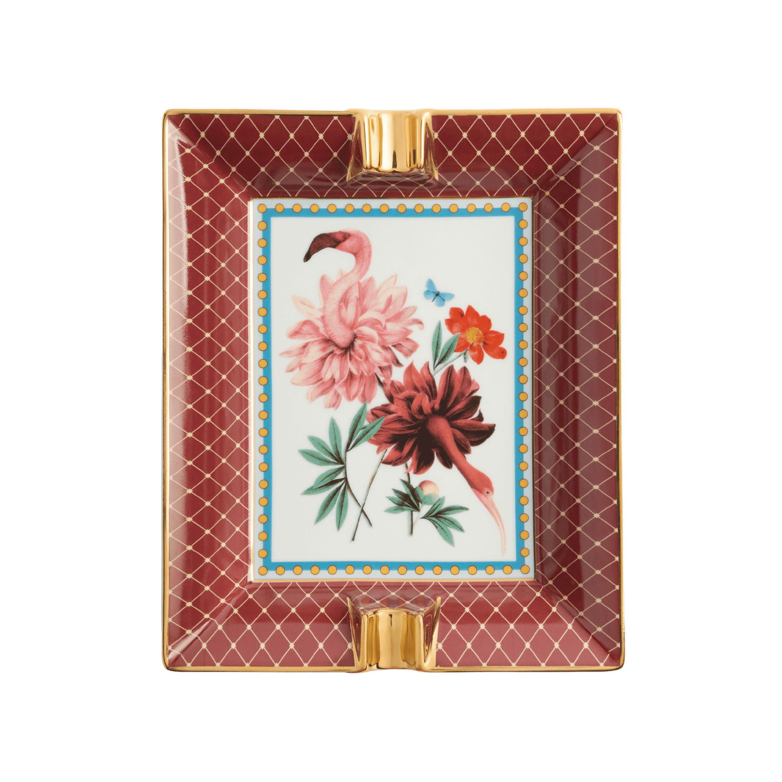 Cenicero de Porcelana Birdbloom Bordeaux