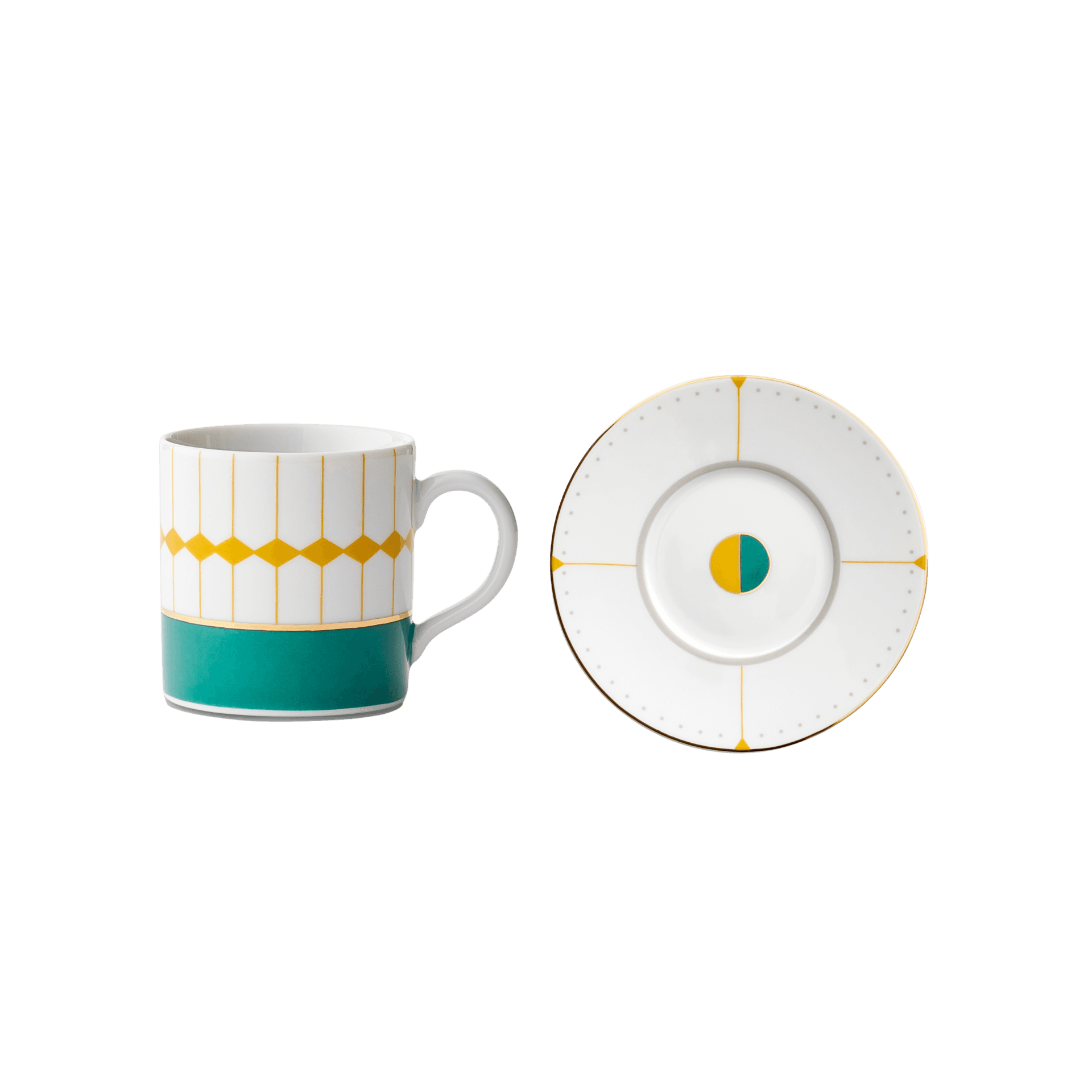 Set de Plato y Taza para Cafe Royal Sip de Porcelana