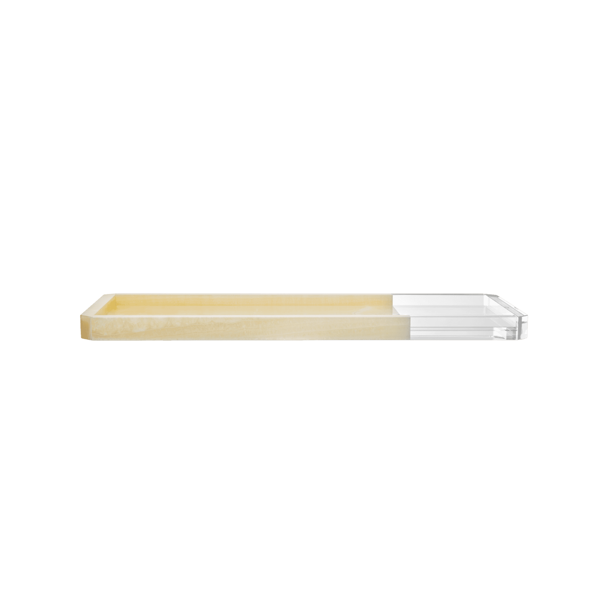 Charola Grande Mad Transparente Amarilla y Onyx