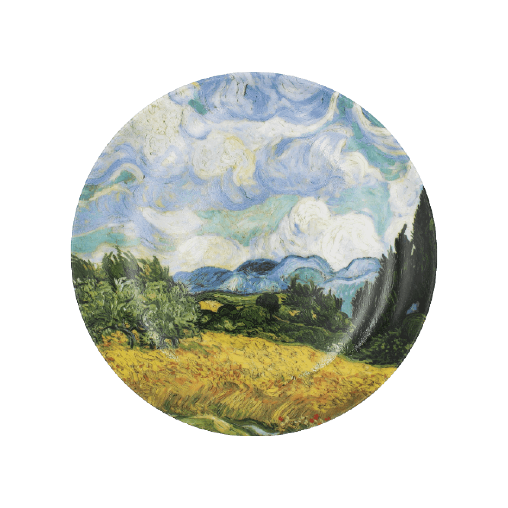 Plato para Ensalada de Porcelana Van Gogh Wheat Field Cypresses