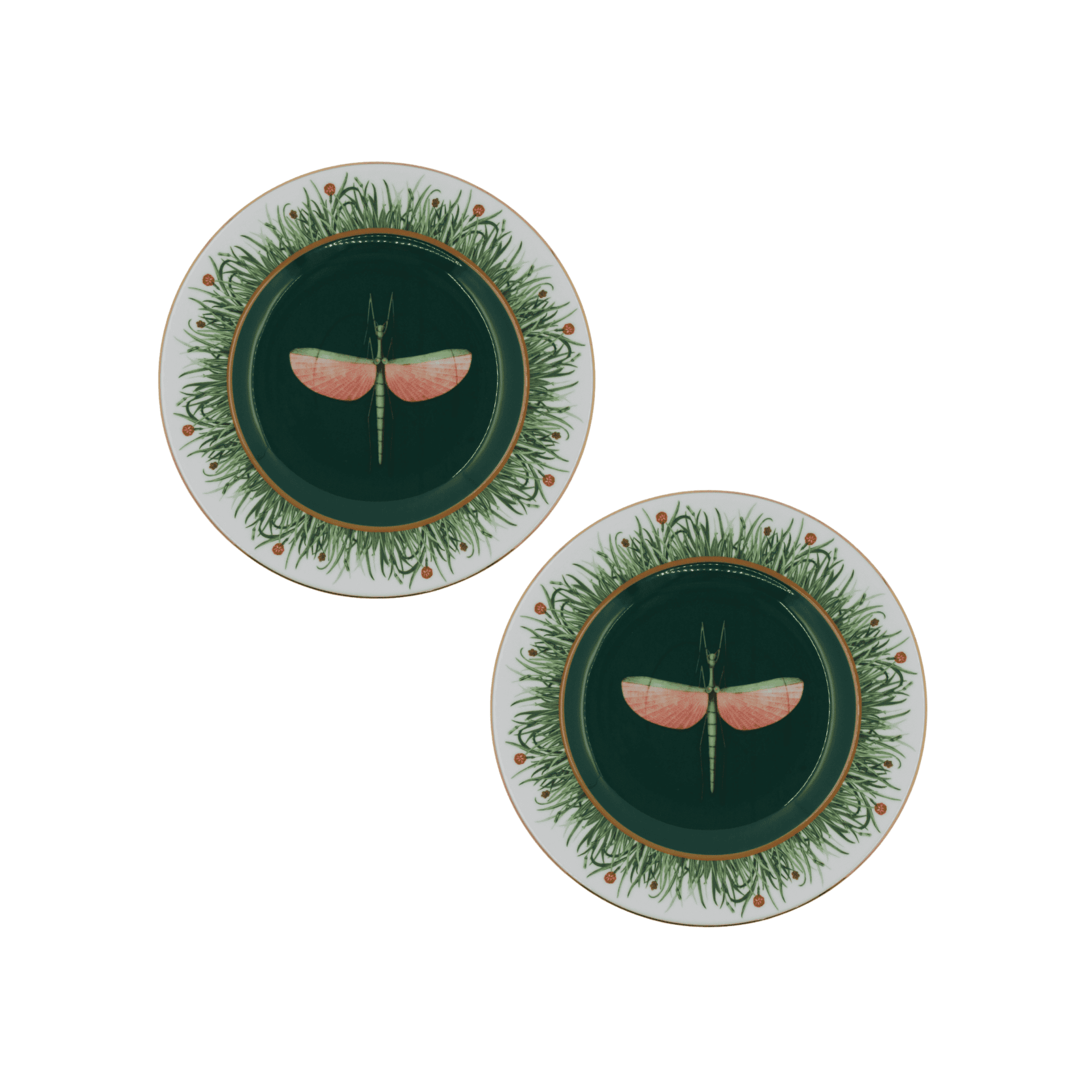 Set de 2 Platos Trinche de Porcelana Libellula