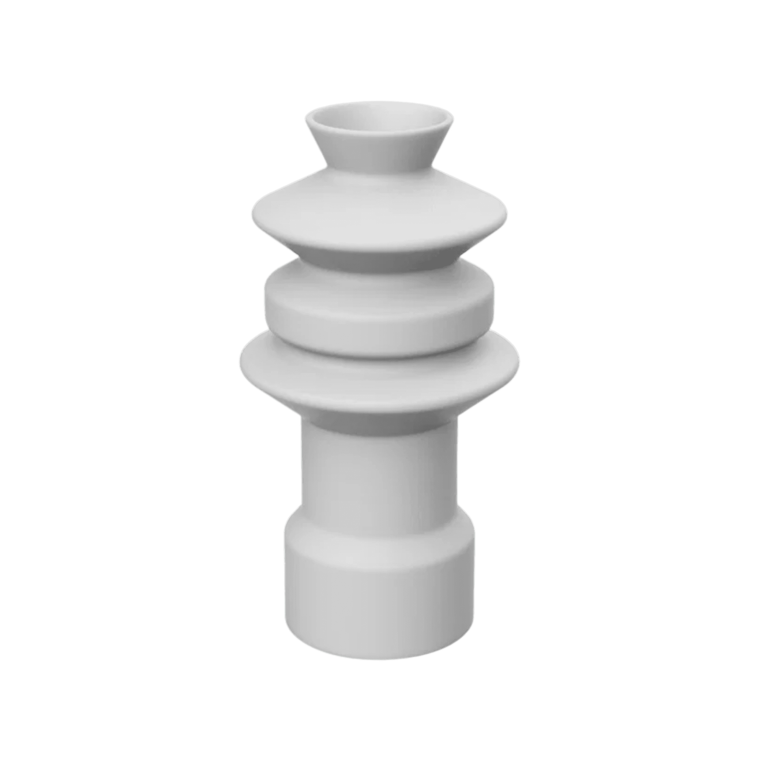 Jarron Totemico Grande Porcelana Blanco