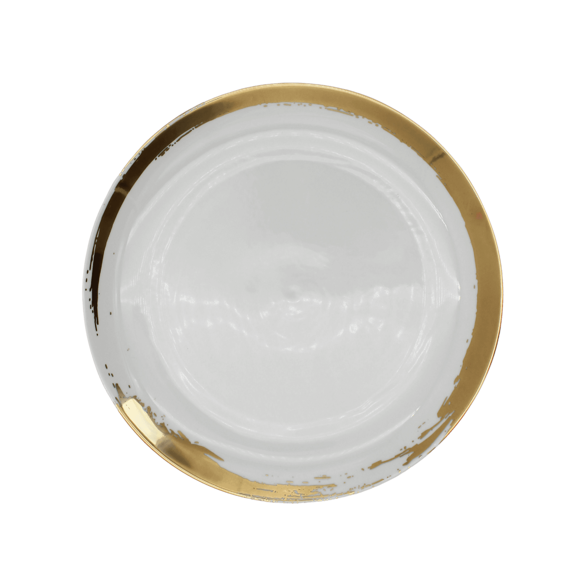 Plato Trinche Zen Blanco con Dorado