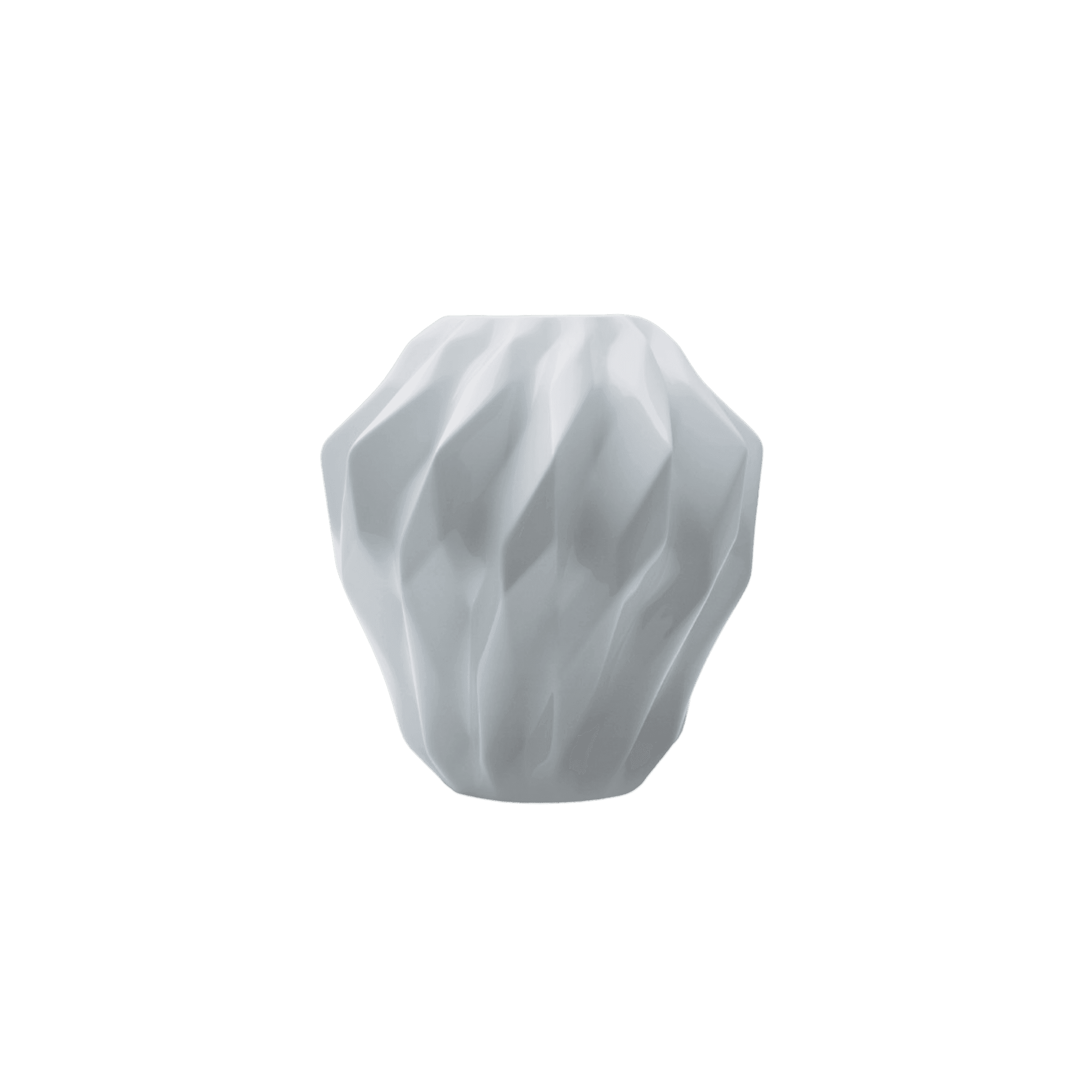 Jarron Plissan Pequeño Geométrico Porcelana Blanco