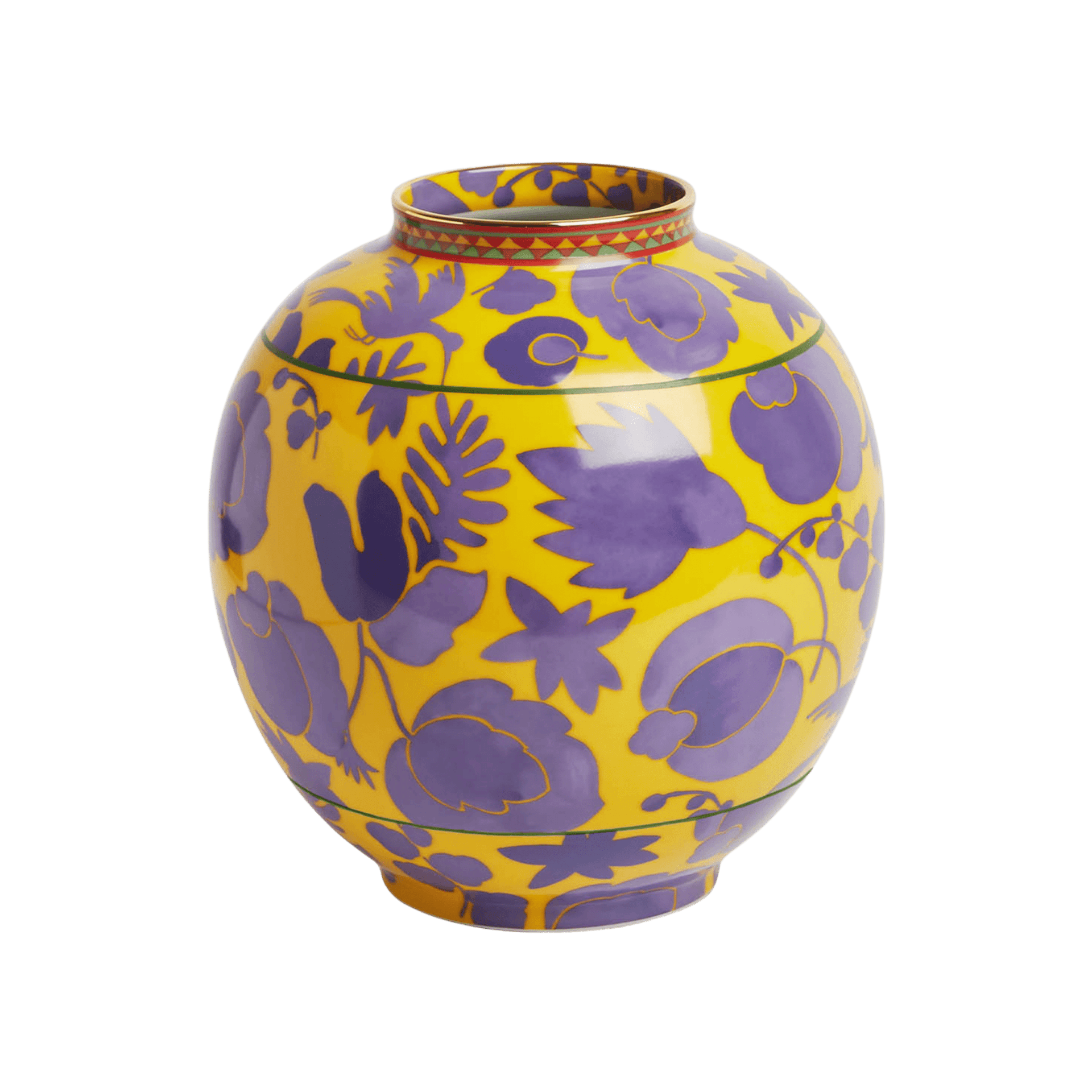 Florero de Porcelana Bubble Wildbird Giallo Lilla Grande