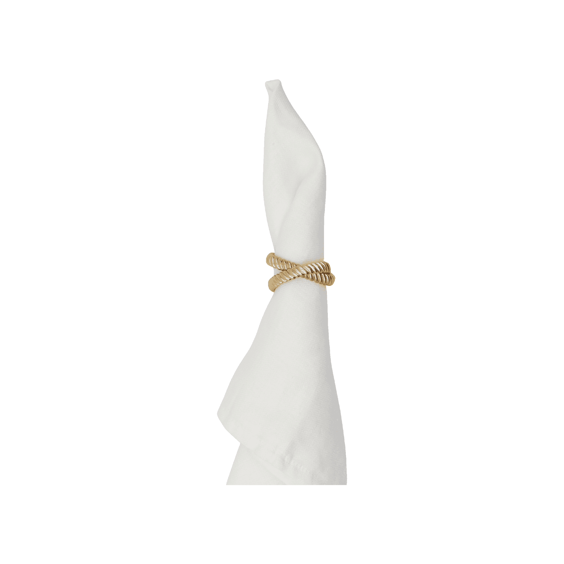 Set de 4 Sujetadores de Servilleta Deco Twist Anillos Dorados