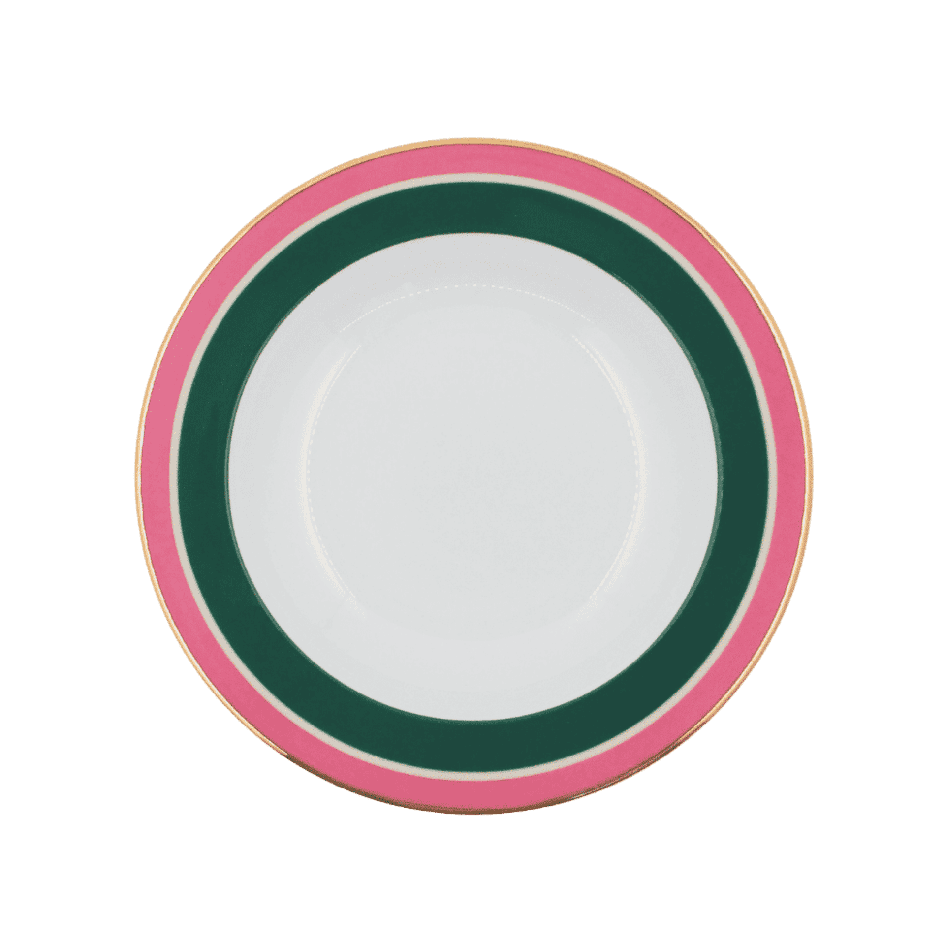 Set de 2 Platos para Sopa de Porcelana Rainbow Verde Bosco