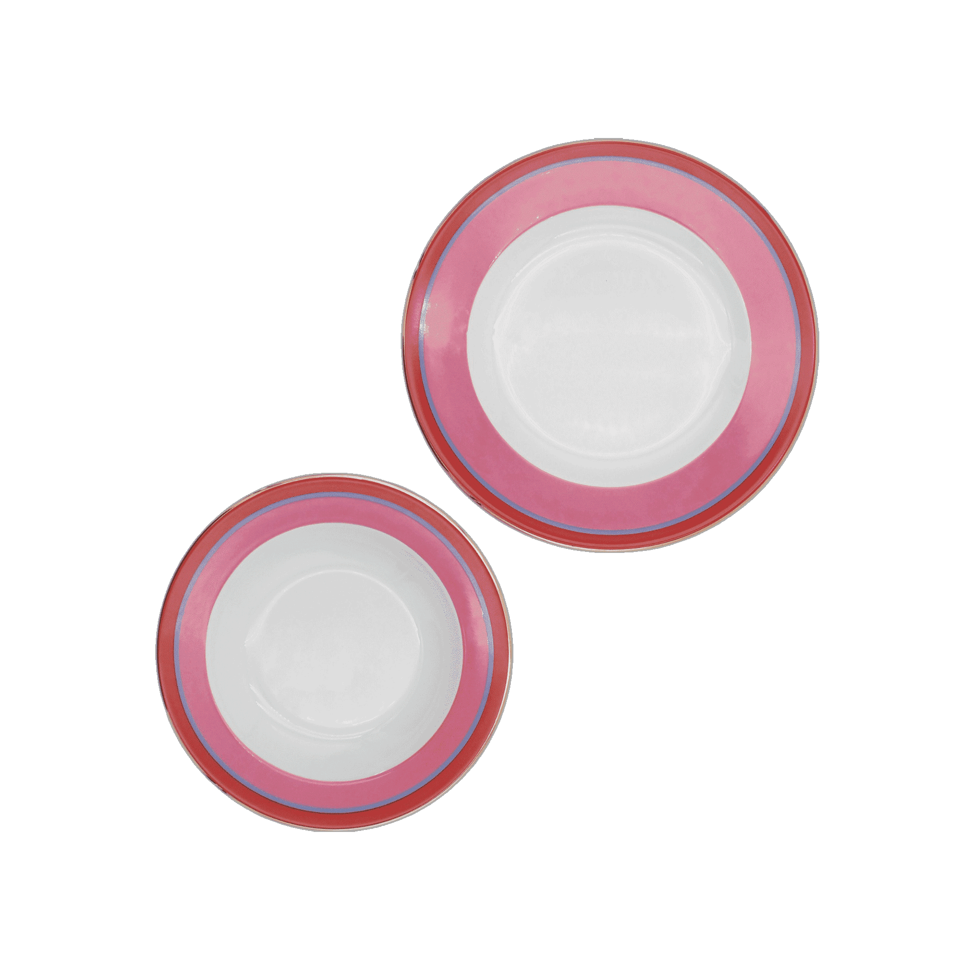 Set de 2 Platos Base y para Sopa de Porcelana Rainbow Rosa