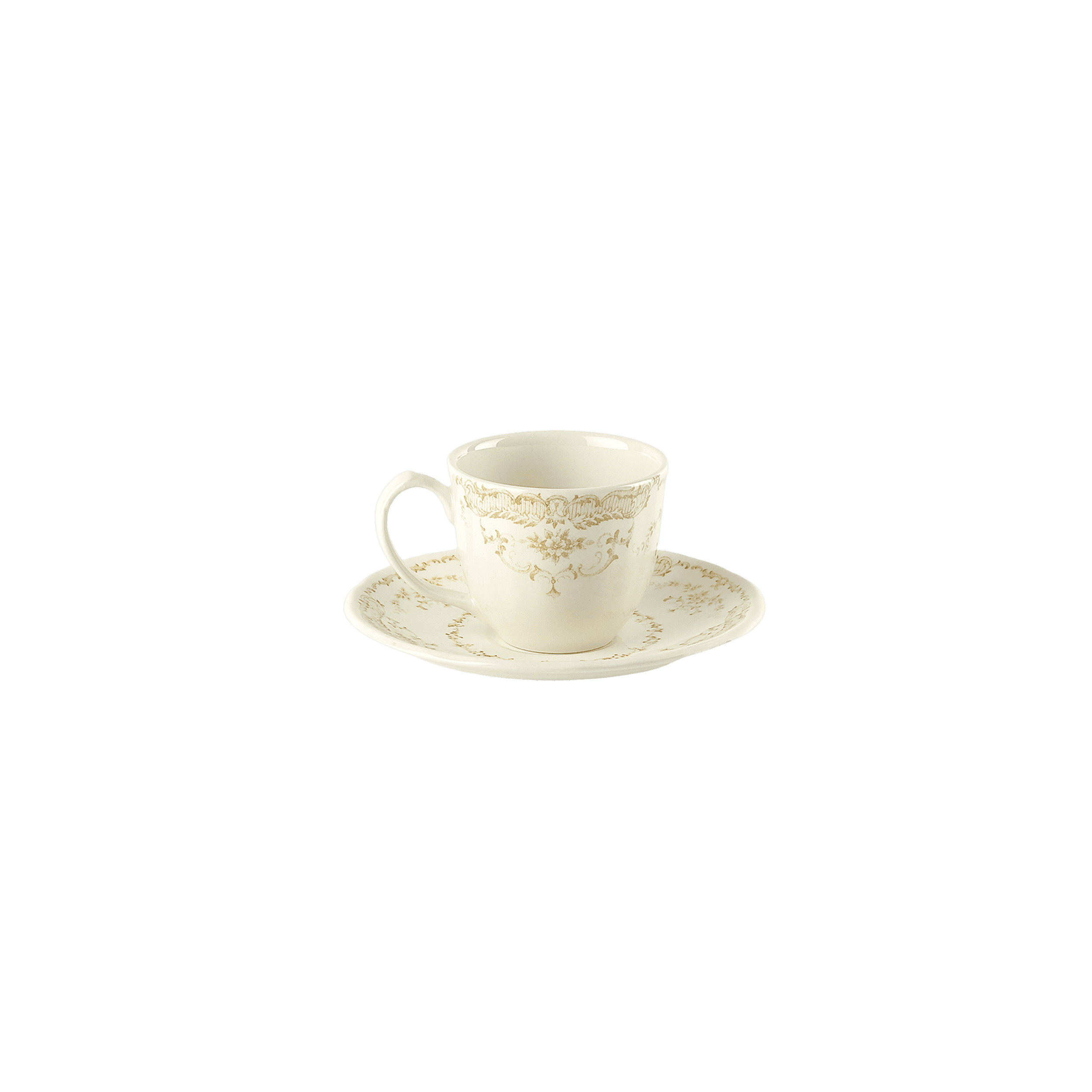 Set Taza y Plato para Espresso Rose Ocra