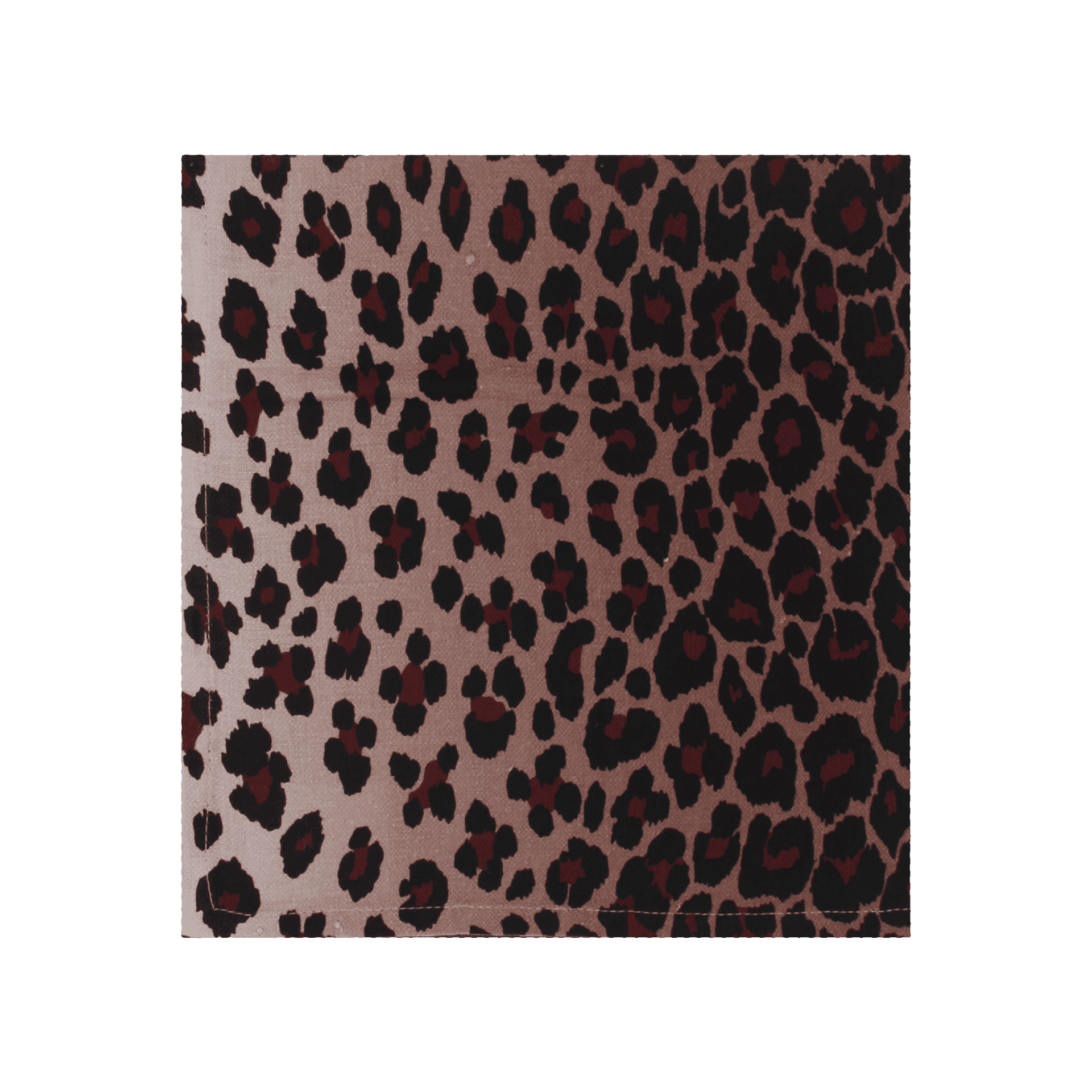 Set de 4 Servilletas Lino y Sateen Leopardo Rosa