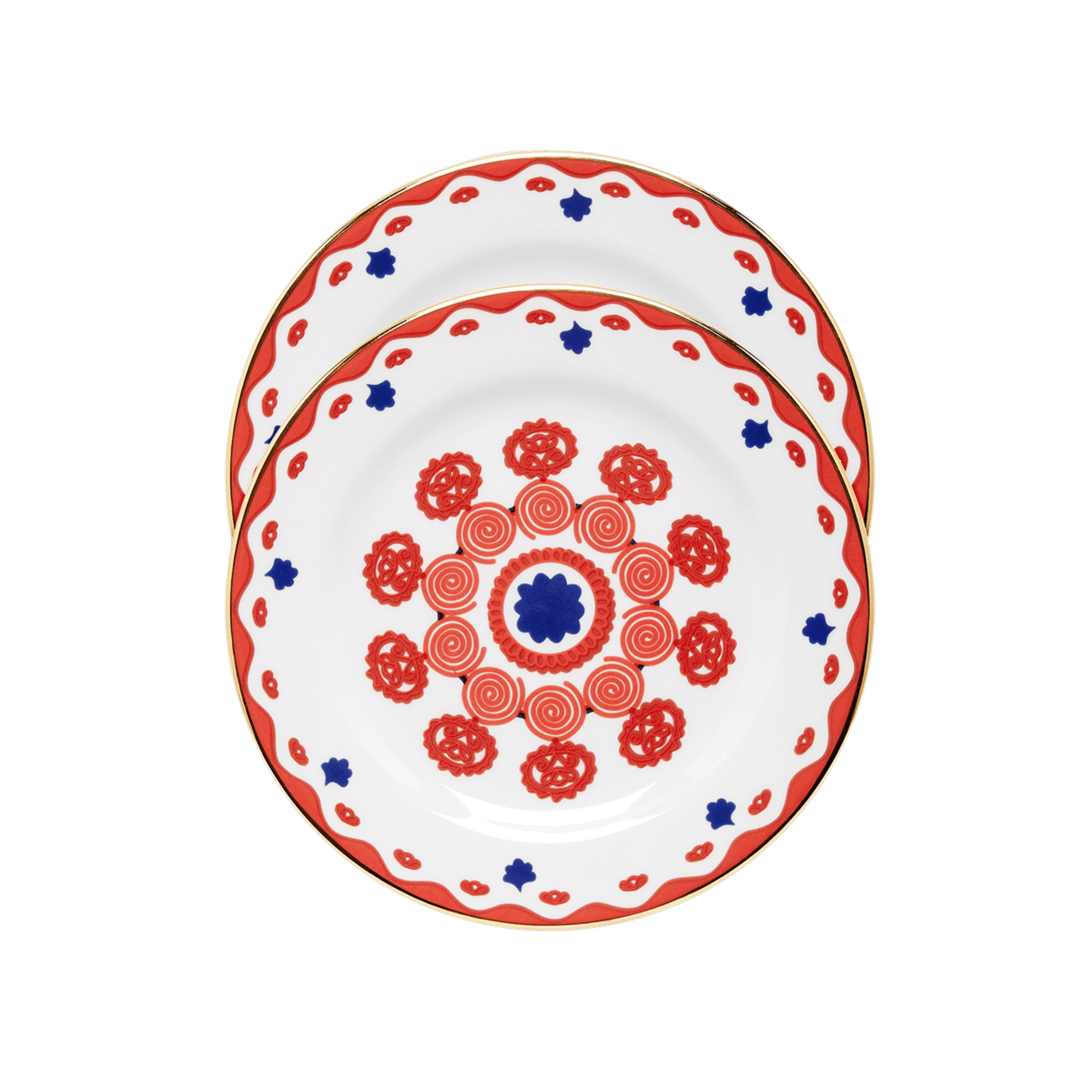Set de 2 Platos para Postre de Porcelana Miki Red
