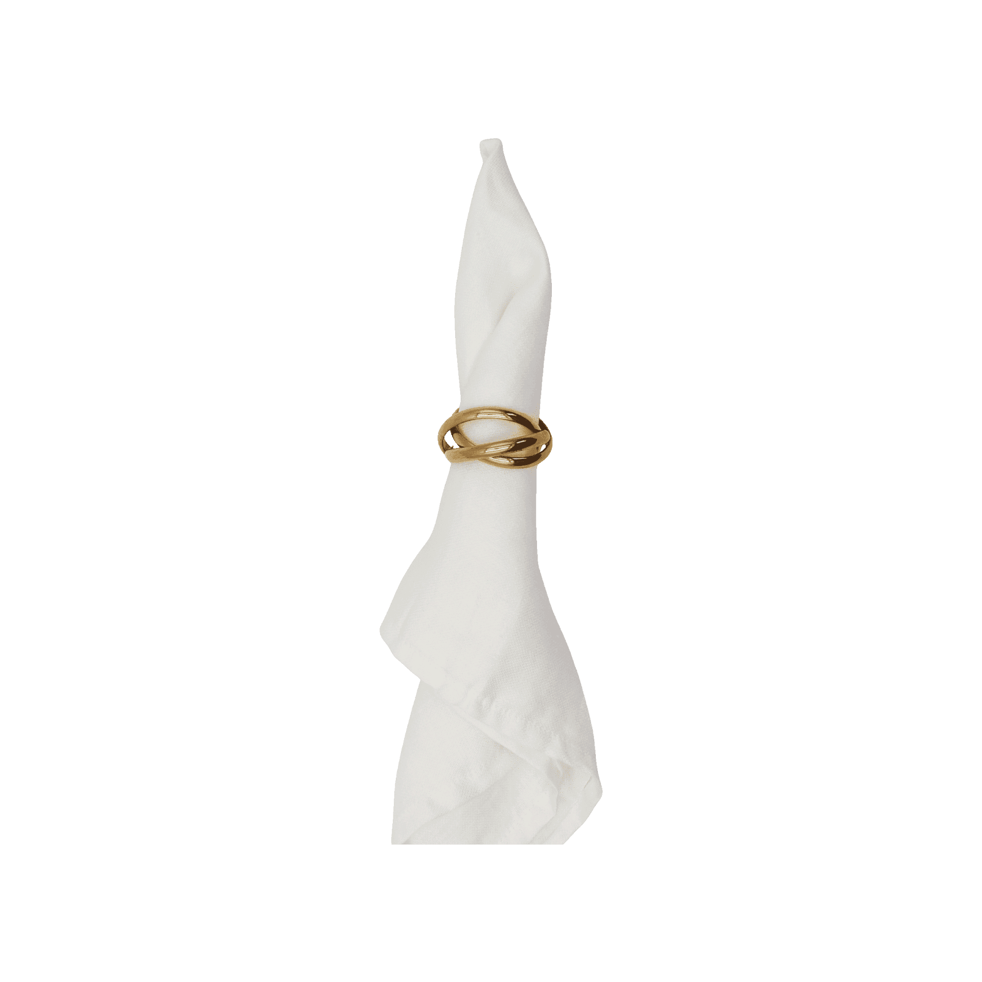 Set de 4 Sujetadores de Servilleta Tres Anillos Dorados
