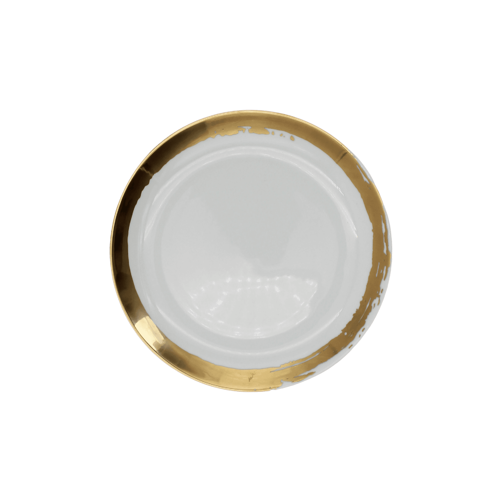 Plato para Postre Zen Mediano Blanco con Dorado