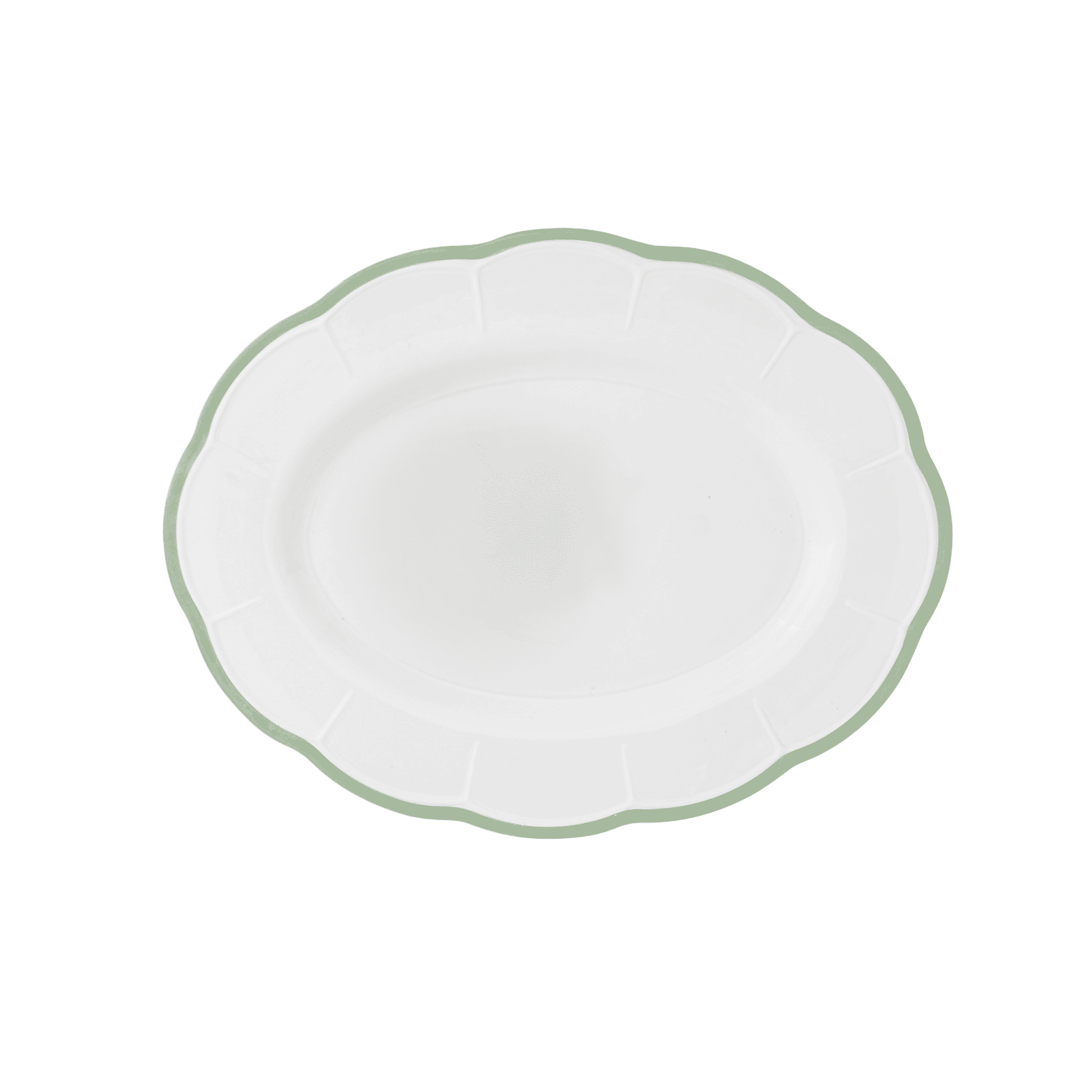 Plato de Servicio Ovalado Green Rim