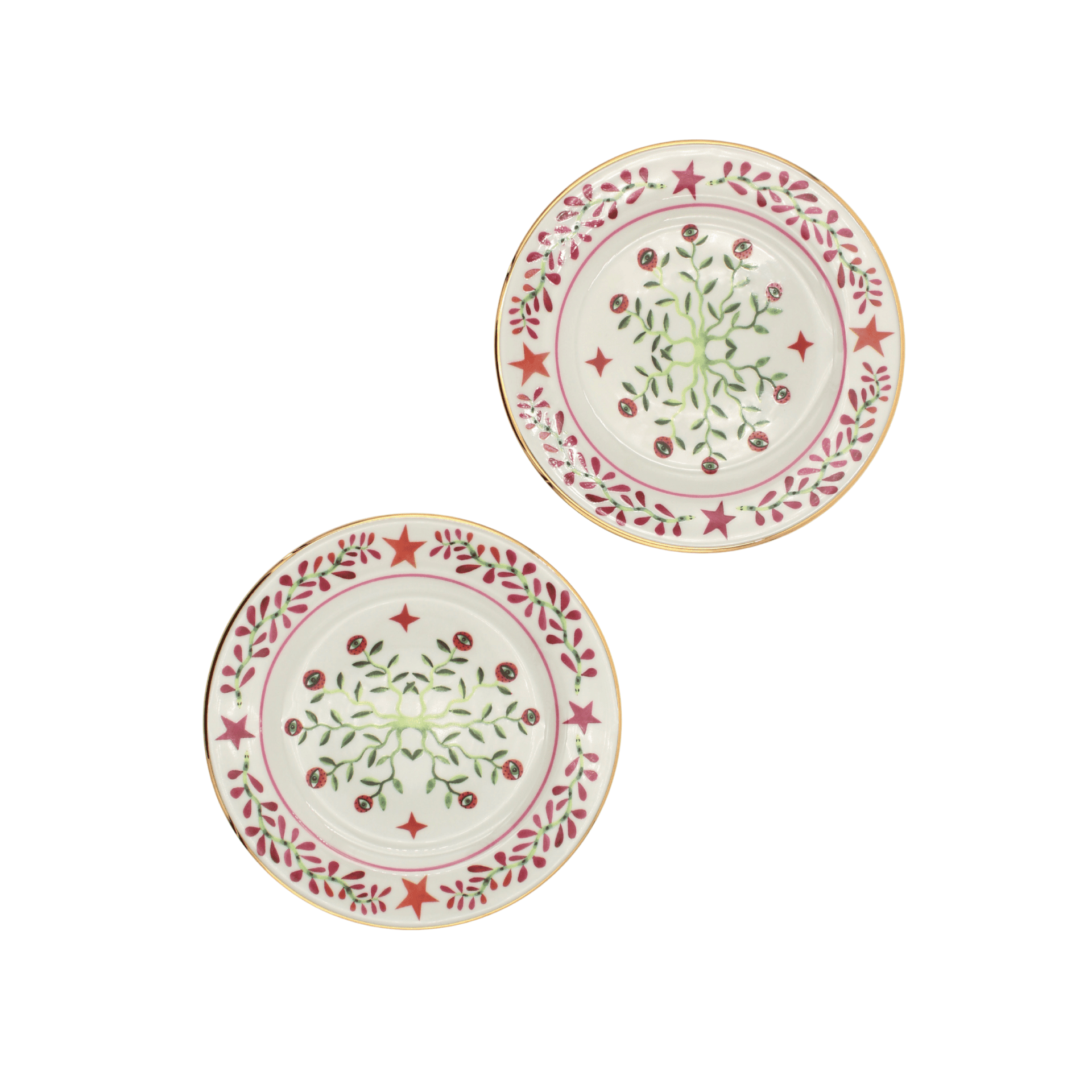 Set de 2 Platos para Postre de Porcelana Eye Vines