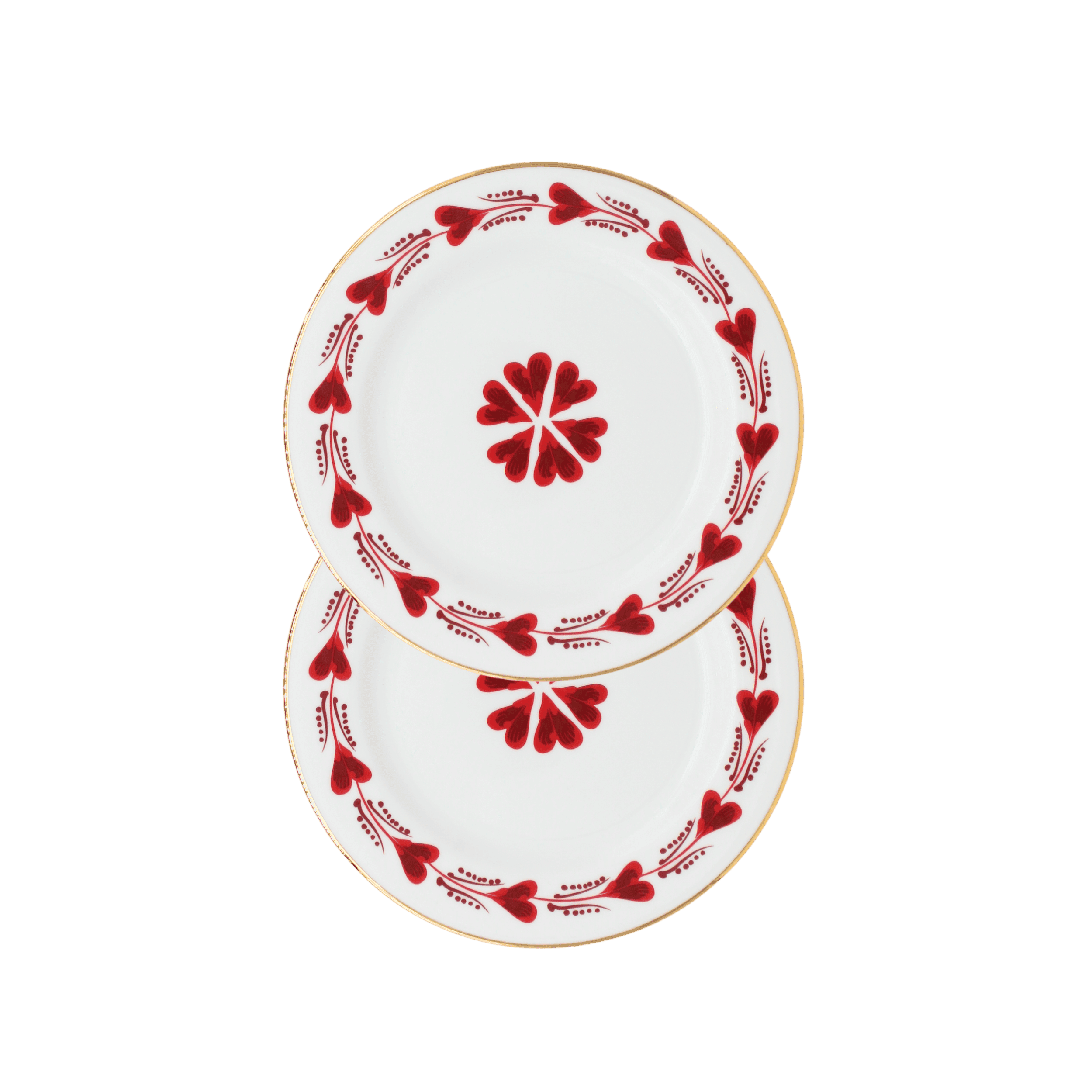 Set de 2 Platos para Postre de Porcelana Orsi Red