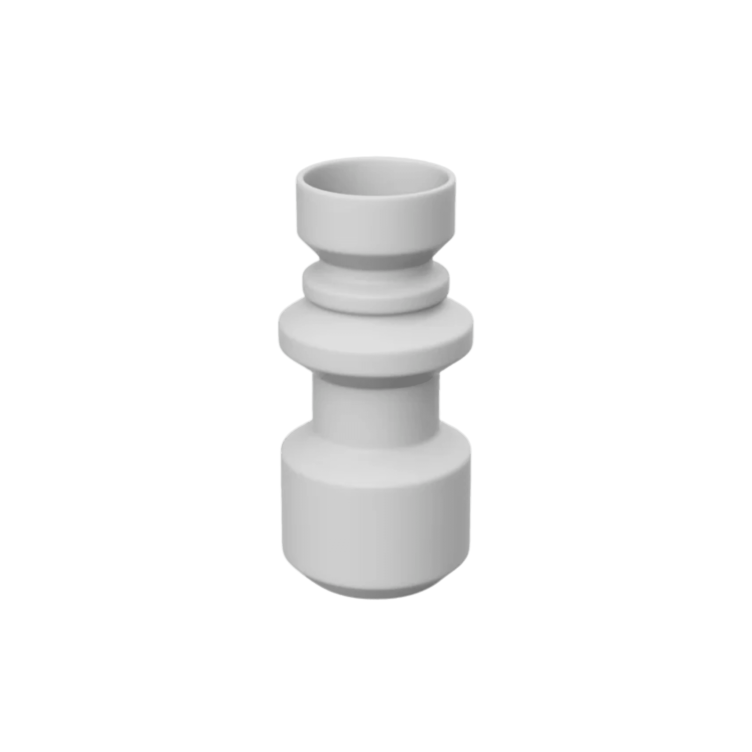 Jarron Totemico Mediano Porcelana Blanco