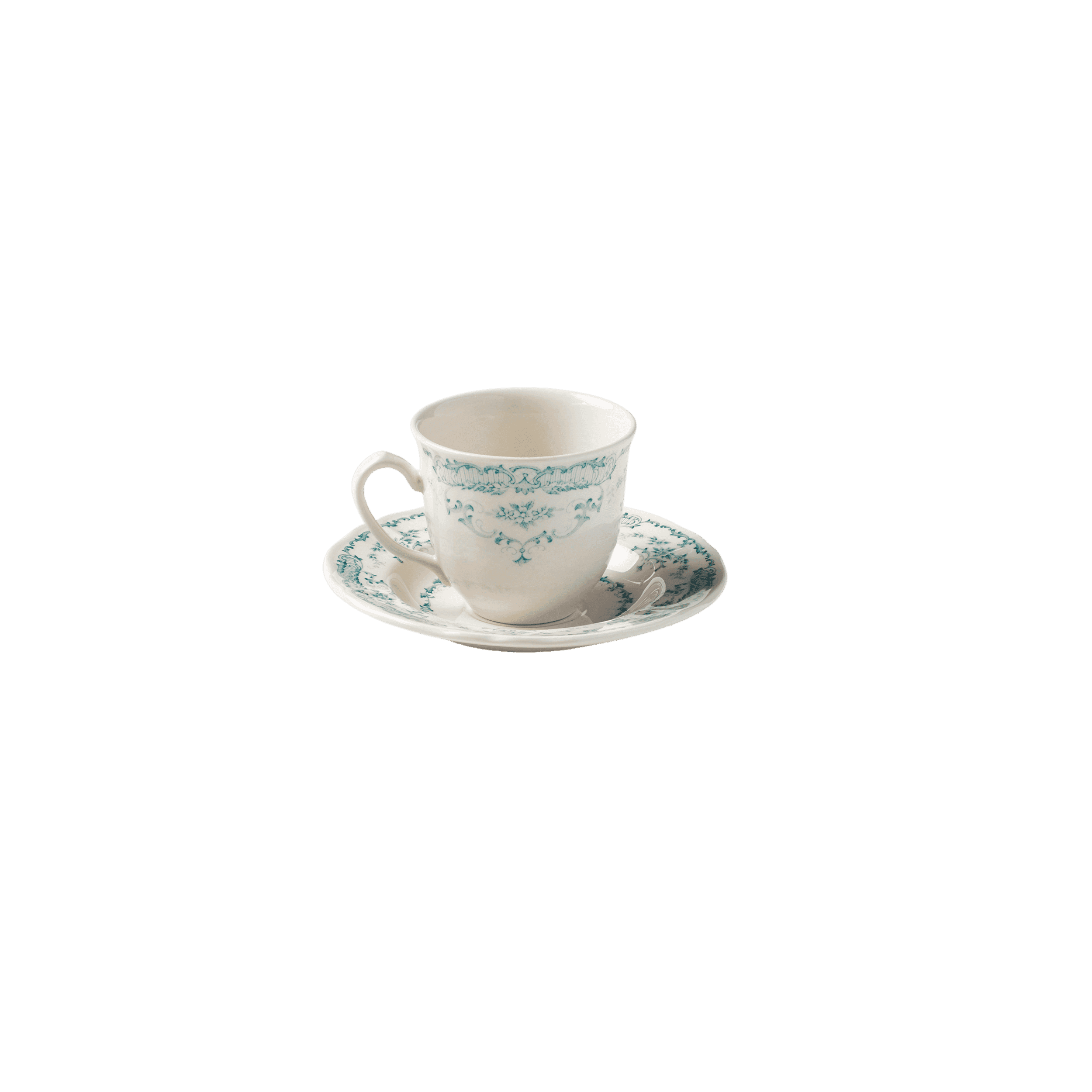 Set Taza y Plato Rose Turquoise