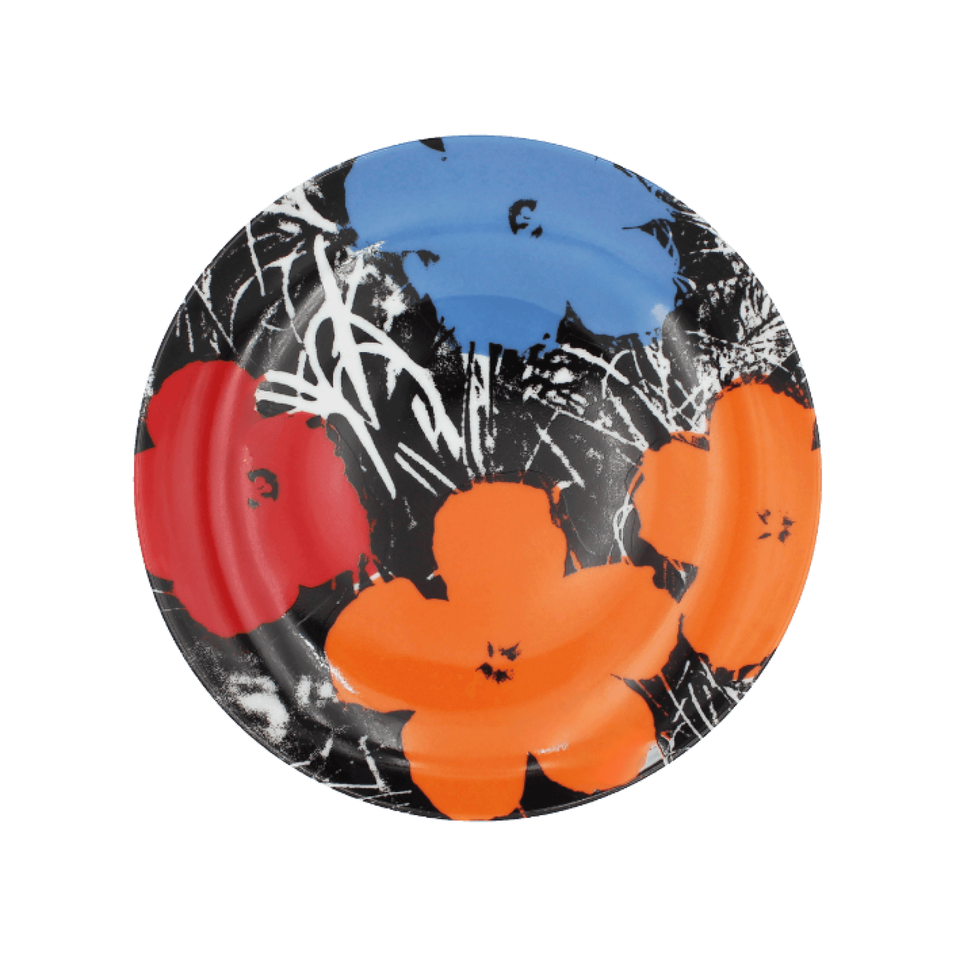 Plato para Ensalada Flower Blue Orange Red