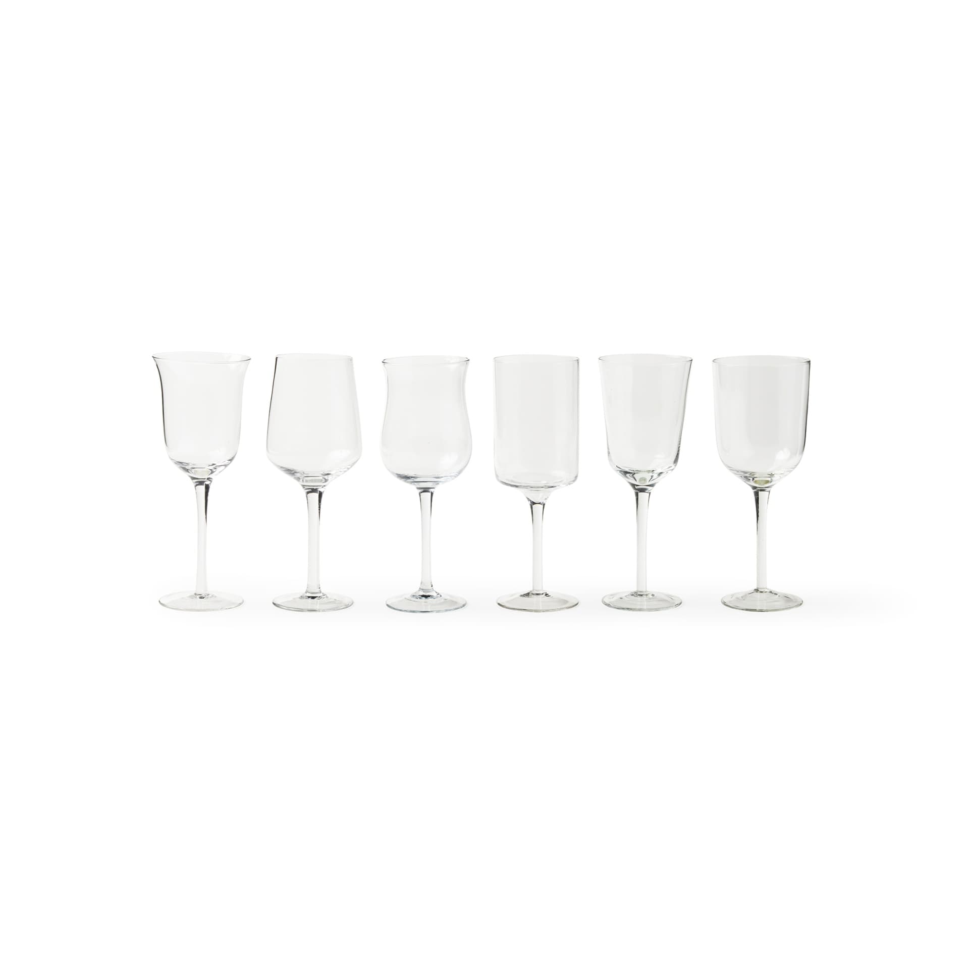 Set de 6 Copas Tipo Goblet Transparentes Diverso