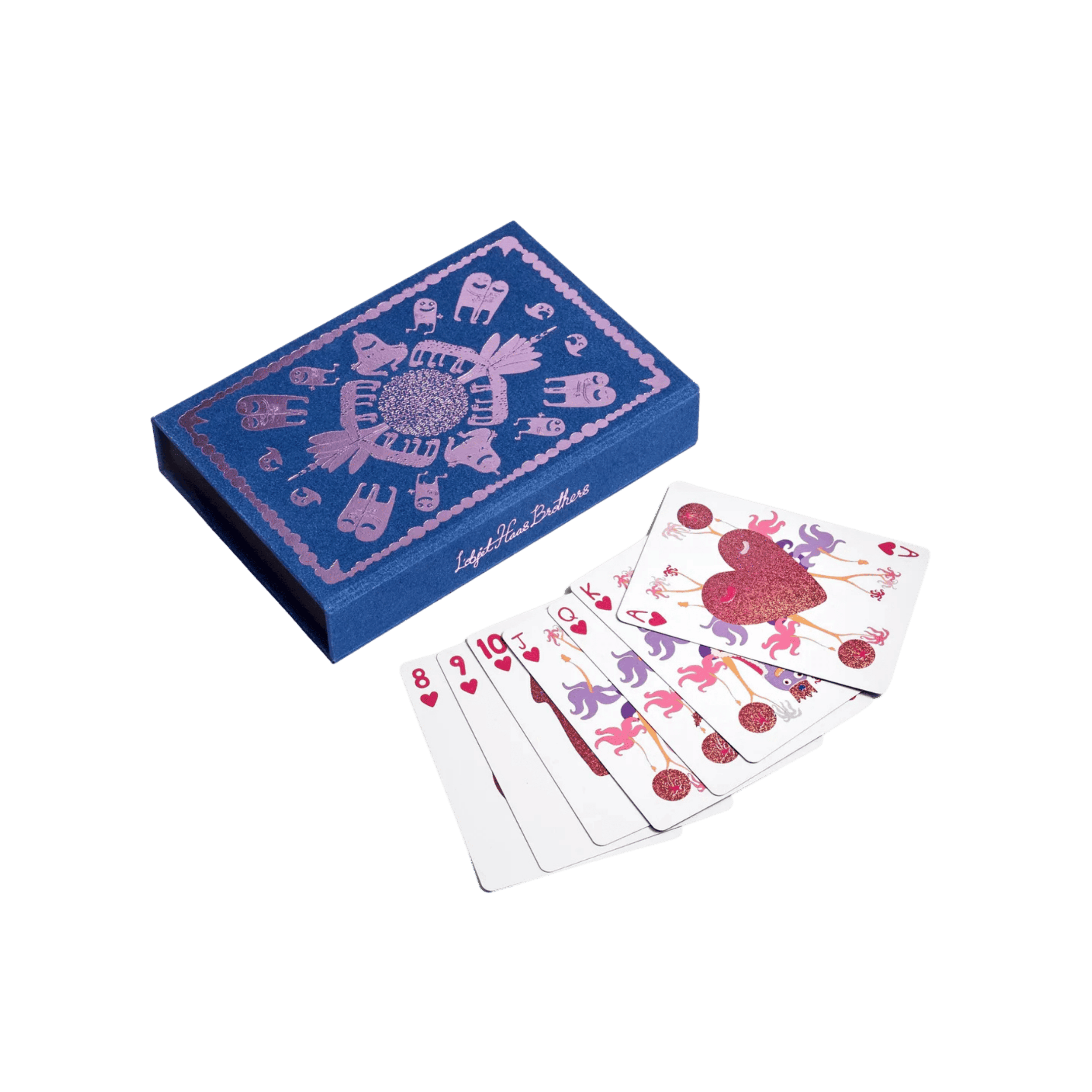 Caja Magnetica Azul con 2 Mazos de Cartas Haas Pokar