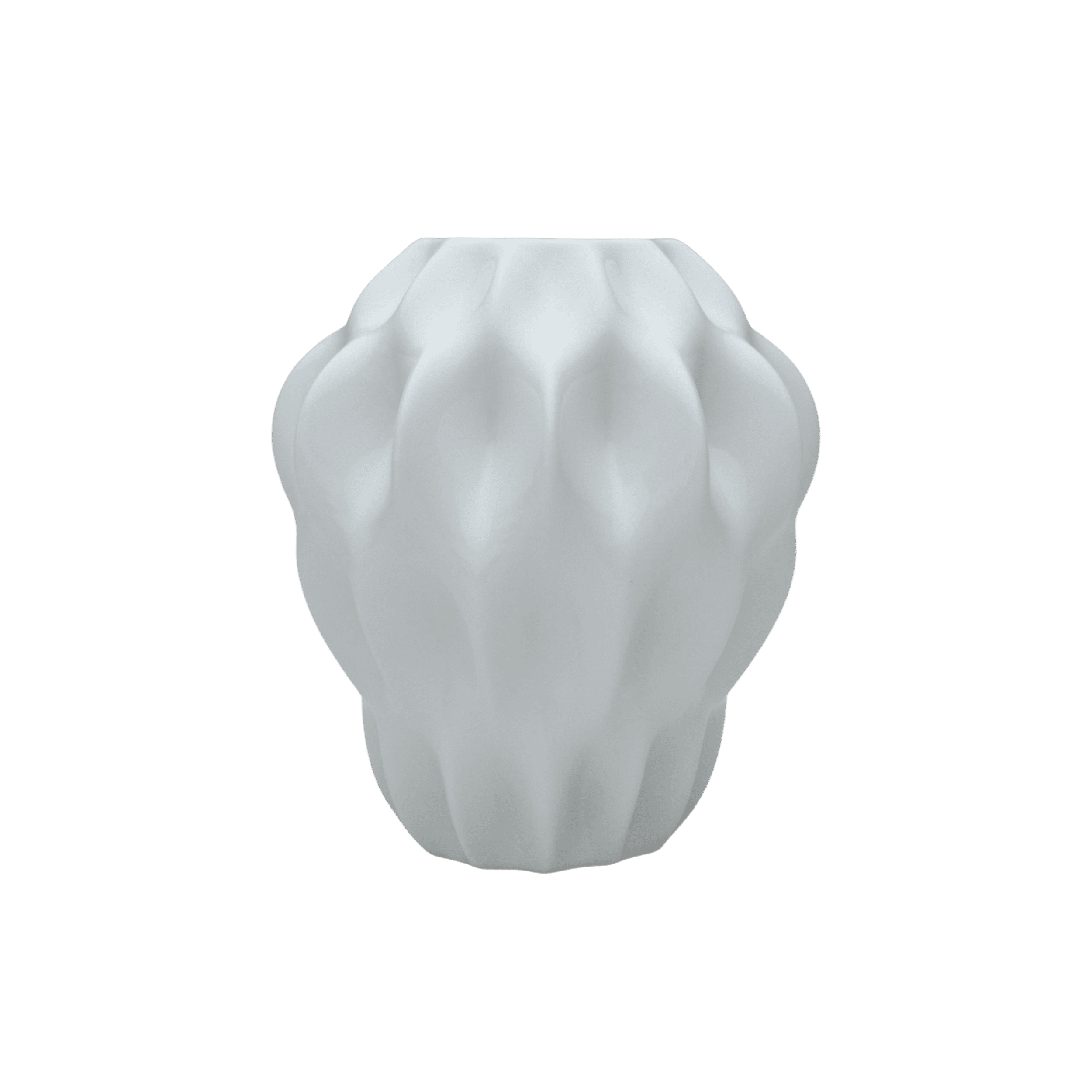 Jarron Plissan Pequeño Porcelana Blanco