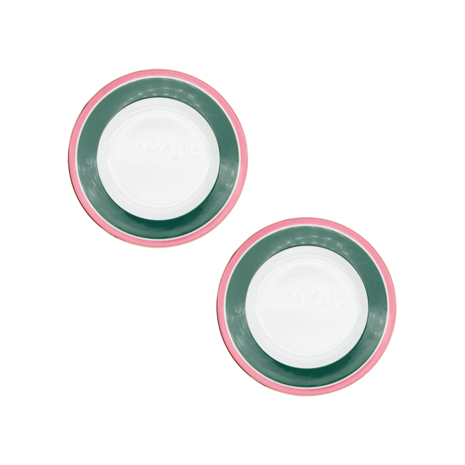 Set de 2 Platos Base de Porcelana Rainbow Verde Bosco