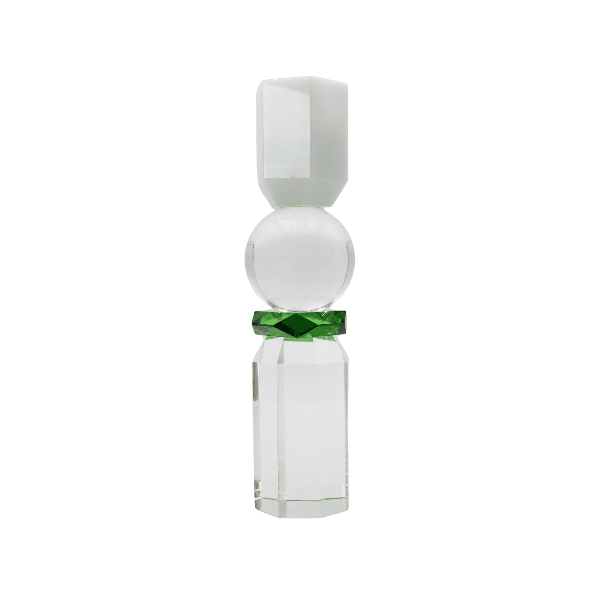 Portavela Alto Transparente y Verde Memphis