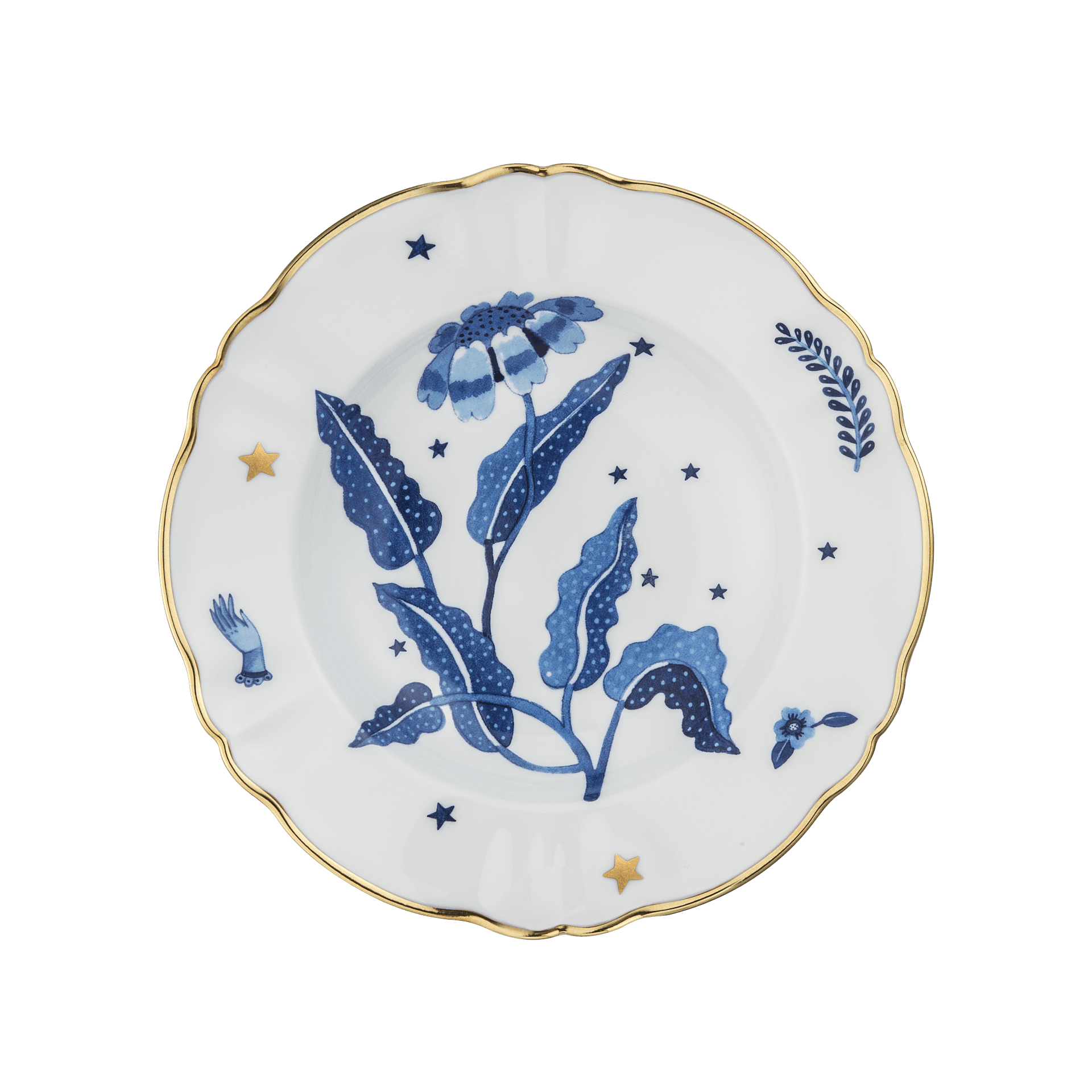 Plato Hondo Marino Blue Flower