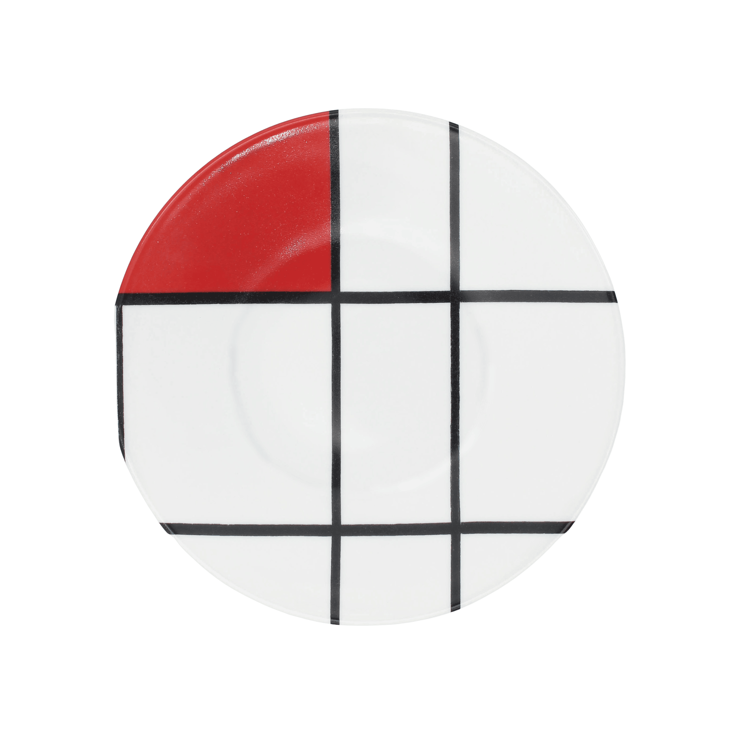Plato para Ensalada Piet Mondrian Composition B Avec Du Rouge