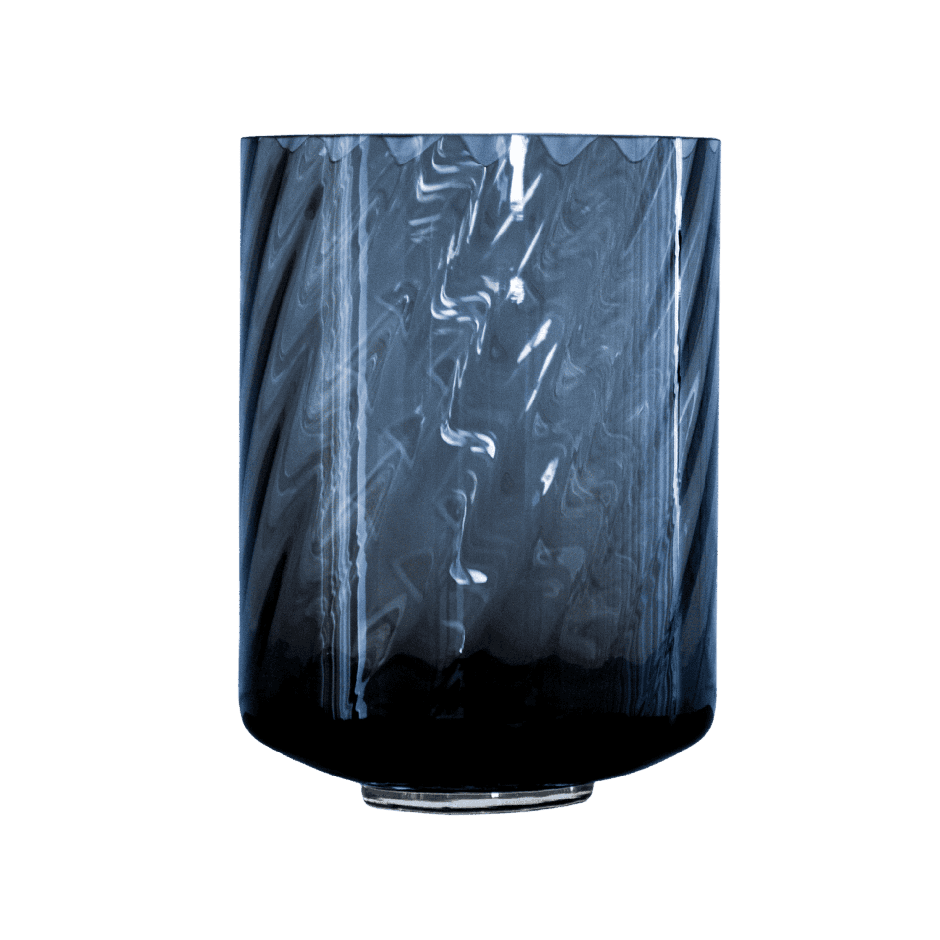 Jarron Cilindrico Swirl Meadow W Foot Azul
